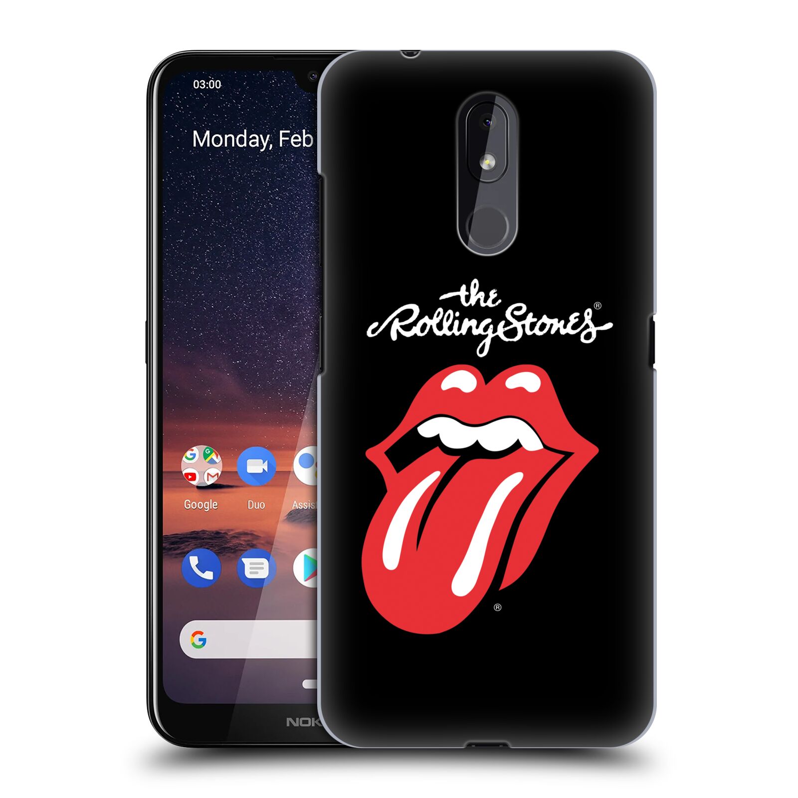 Pouzdro na mobil Nokia 3.2 - HEAD CASE - rocková skupina Rolling Stones znak černá a červená