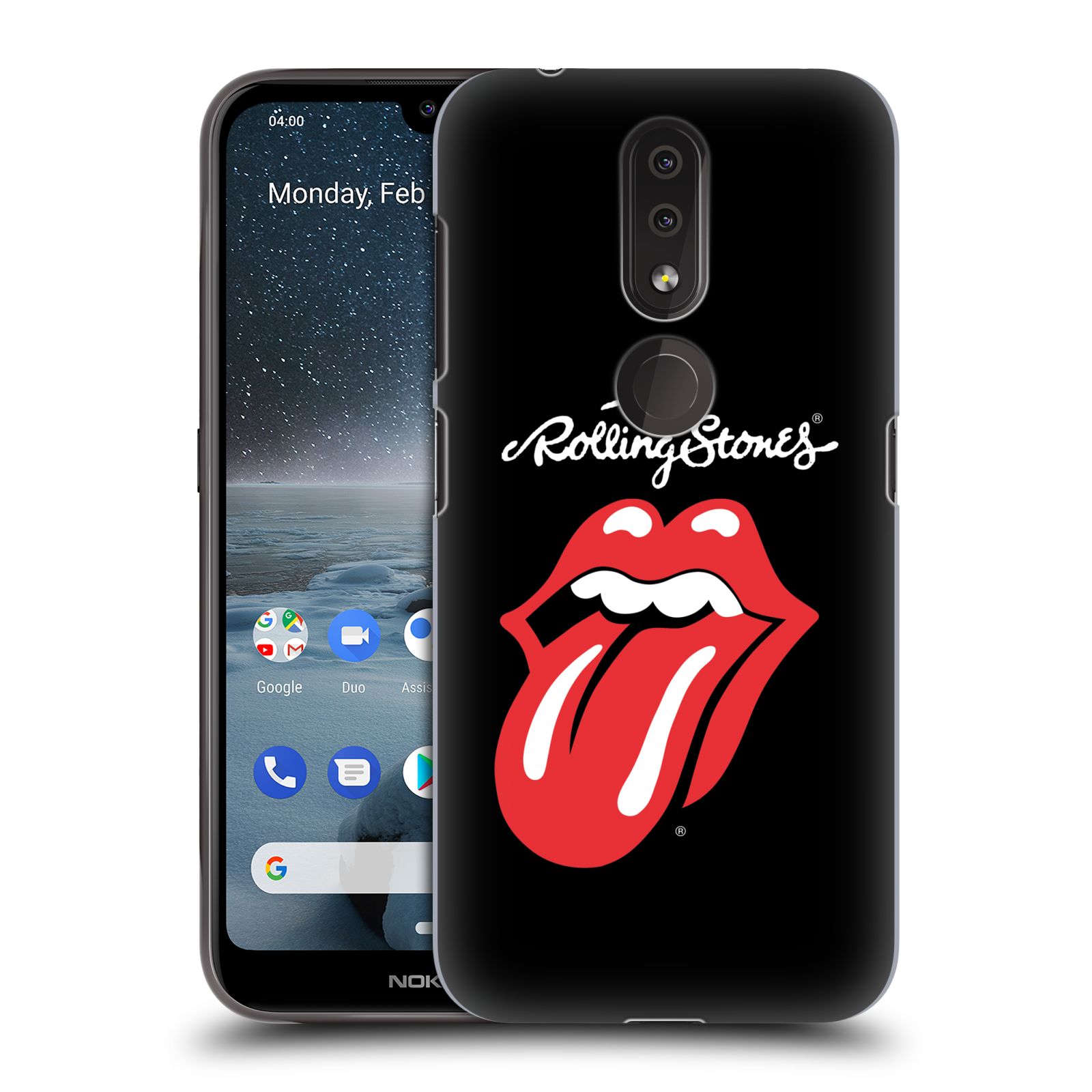 Pouzdro na mobil Nokia 4.2 - HEAD CASE - rocková skupina Rolling Stones znak černá a červená