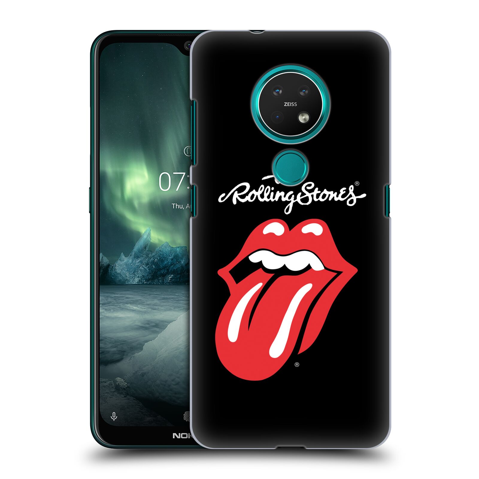 Pouzdro na mobil NOKIA 7.2 - HEAD CASE - rocková skupina Rolling Stones znak černá a červená