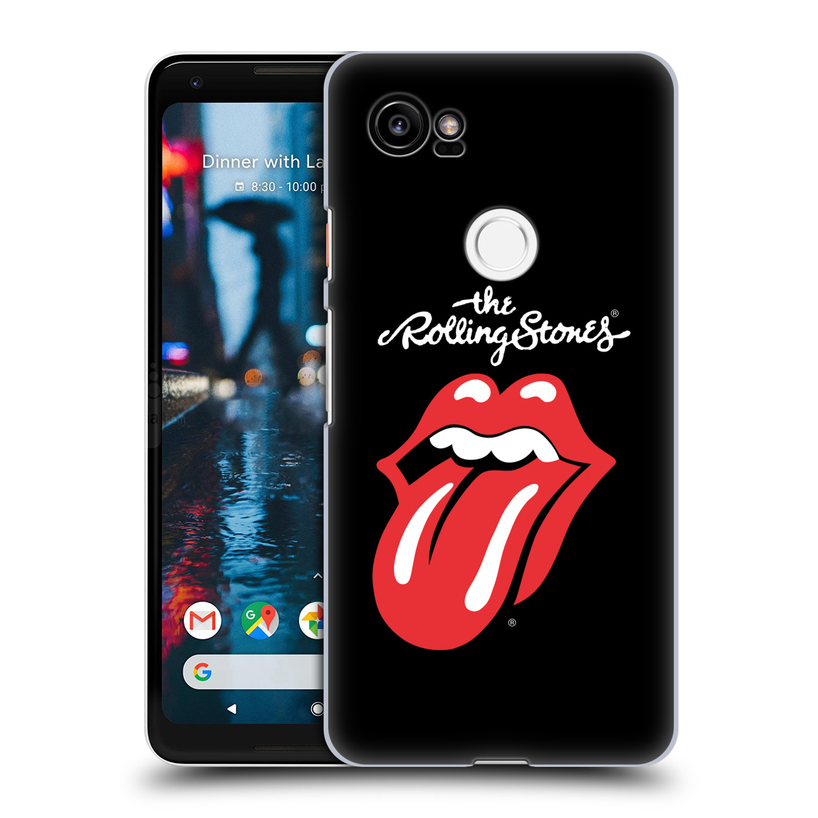 HEAD CASE plastový obal na mobil Google Pixel 2 XL rocková skupina Rolling Stones znak černá a červená