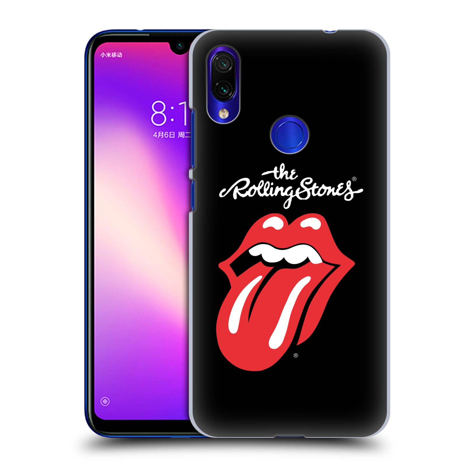 Pouzdro na mobil Xiaomi Redmi Note 7 - Head Case - rocková skupina Rolling Stones znak černá a červená