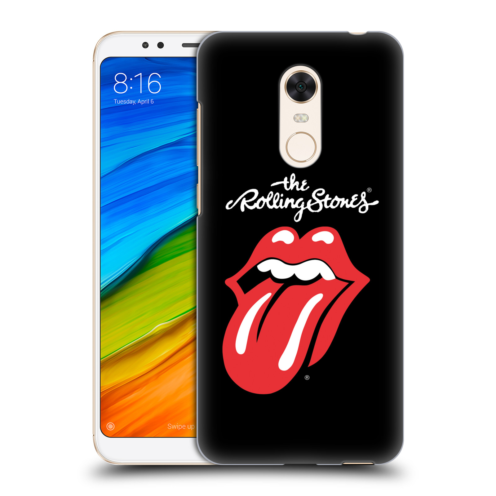 HEAD CASE plastový obal na mobil Xiaomi Redmi 5 PLUS rocková skupina Rolling Stones znak černá a červená