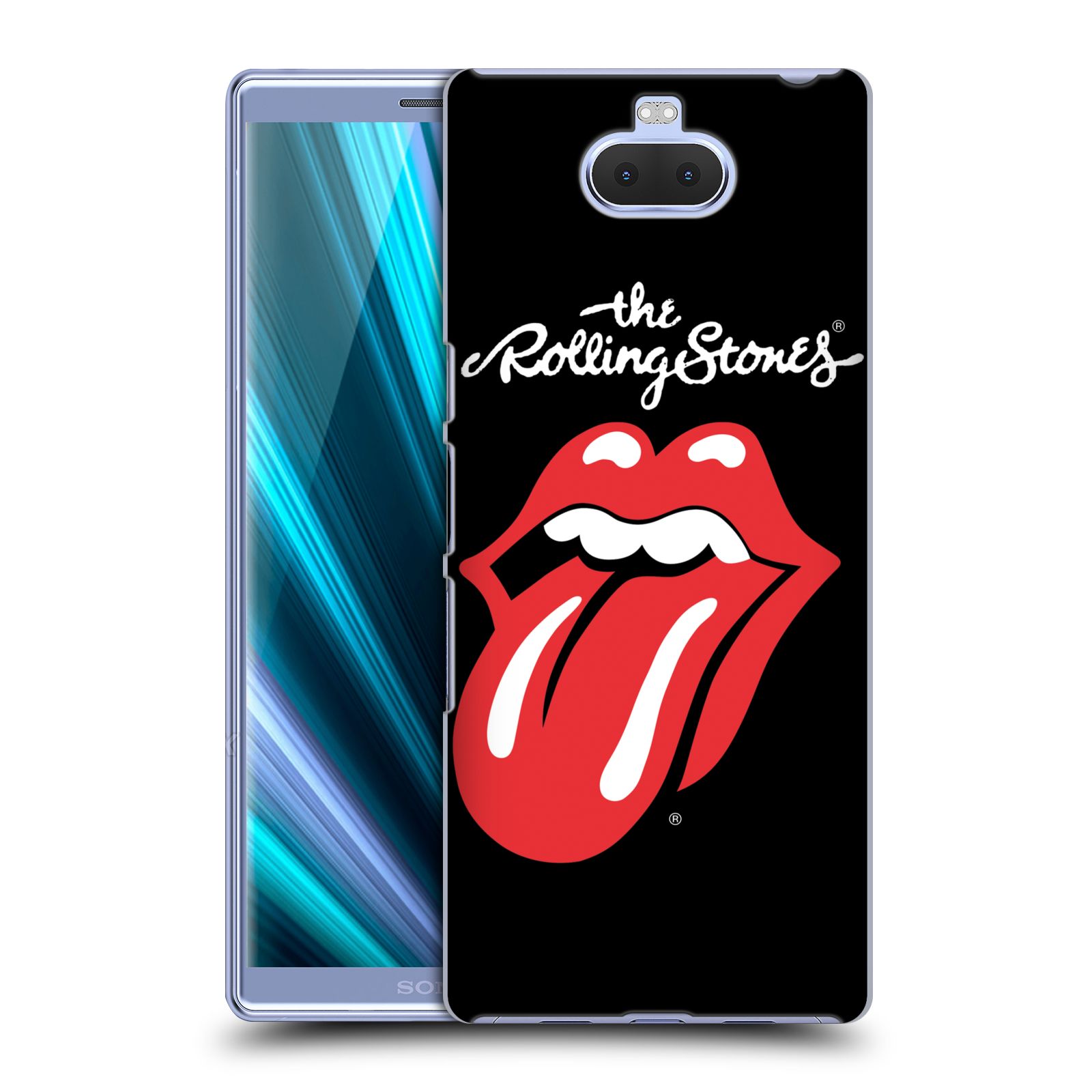 Pouzdro na mobil Sony Xperia 10 - Head Case - rocková skupina Rolling Stones znak černá a červená