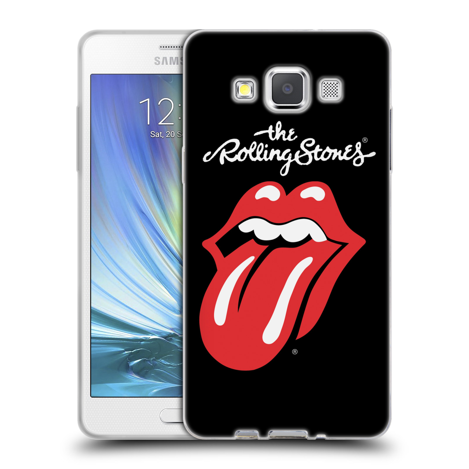 HEAD CASE silikonový obal na mobil Samsung Galaxy A5 (A500) rocková skupina Rolling Stones znak černá a červená