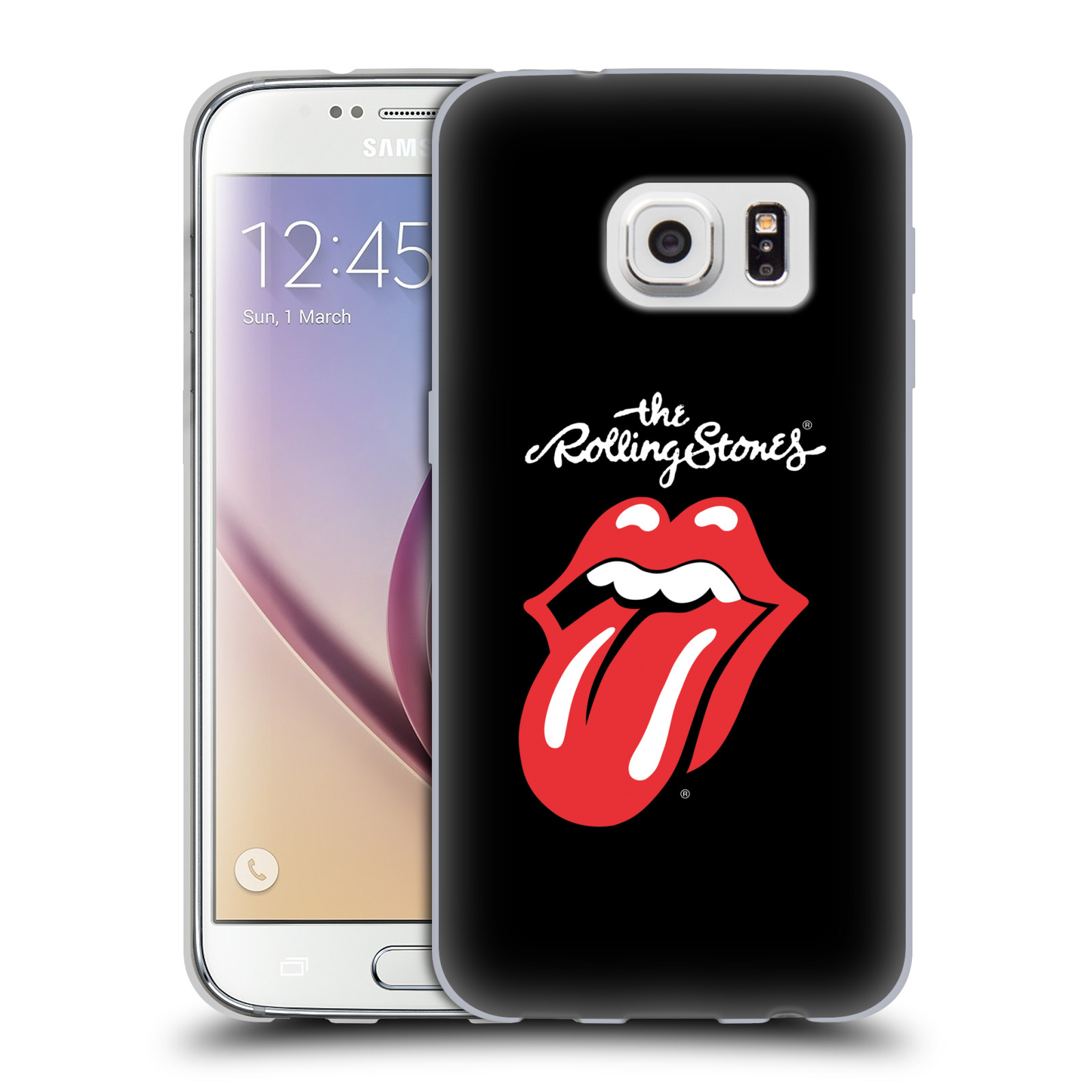 HEAD CASE silikonový obal na mobil Samsung Galaxy S7 rocková skupina Rolling Stones znak černá a červená