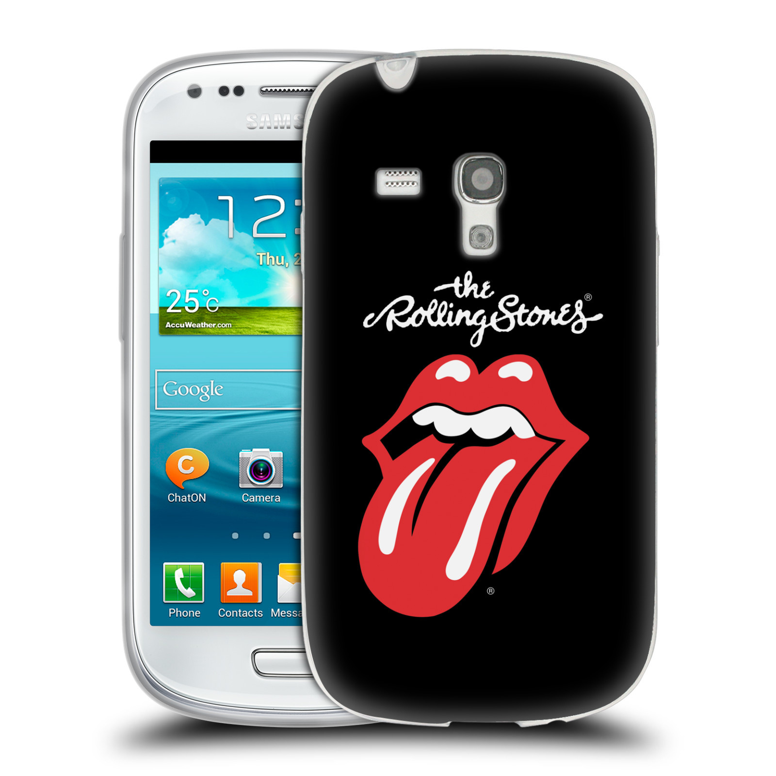 HEAD CASE silikonový obal na mobil Samsung Galaxy S3 MINI rocková skupina Rolling Stones znak černá a červená