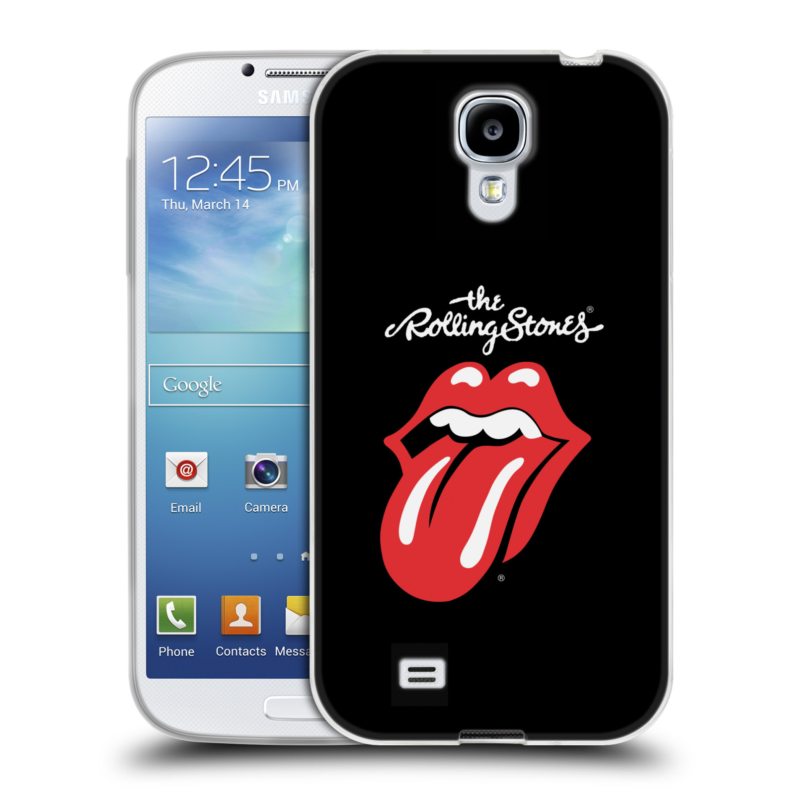 HEAD CASE silikonový obal na mobil Samsung Galaxy S4 rocková skupina Rolling Stones znak černá a červená