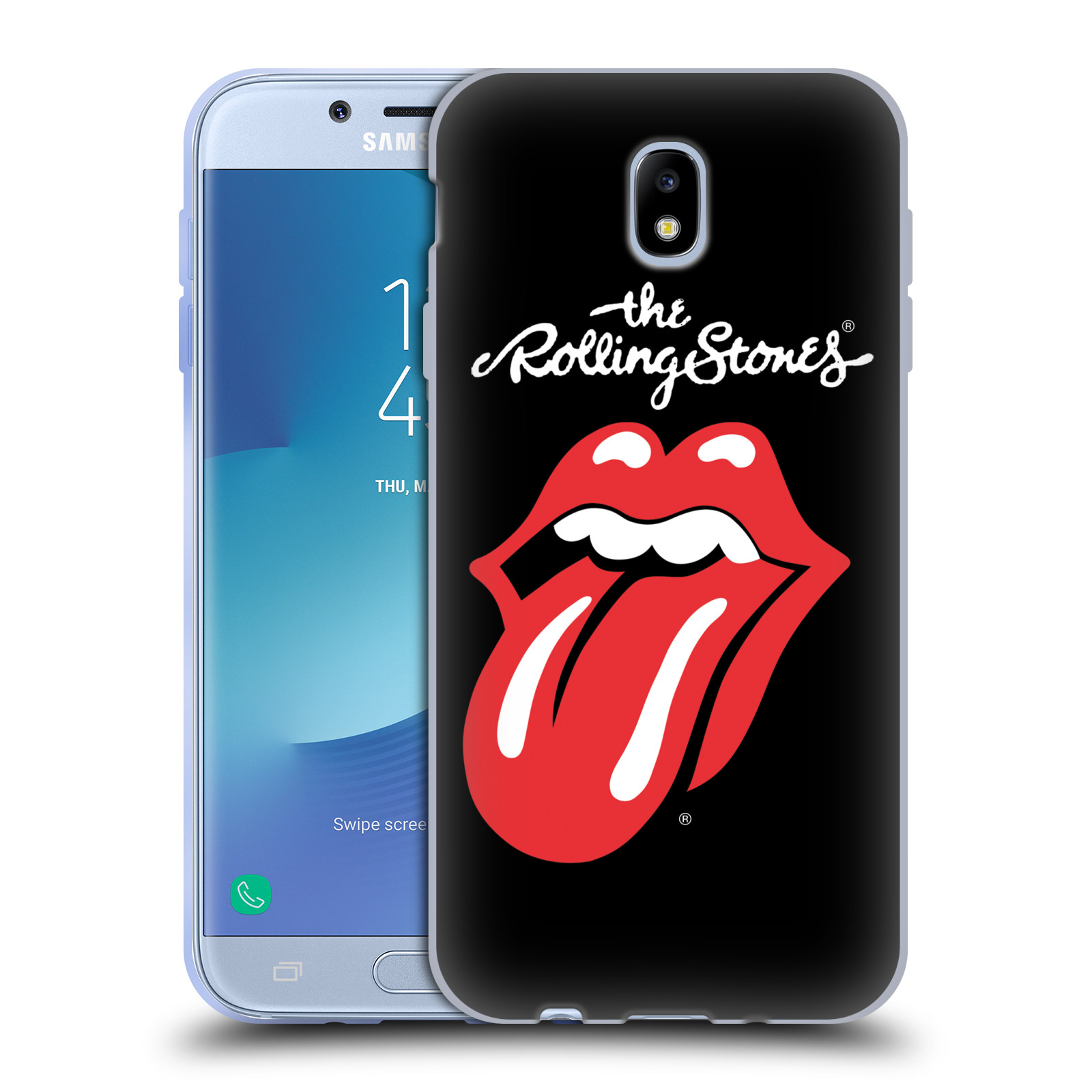 HEAD CASE silikonový obal na mobil Samsung Galaxy J7 2017 rocková skupina Rolling Stones znak černá a červená