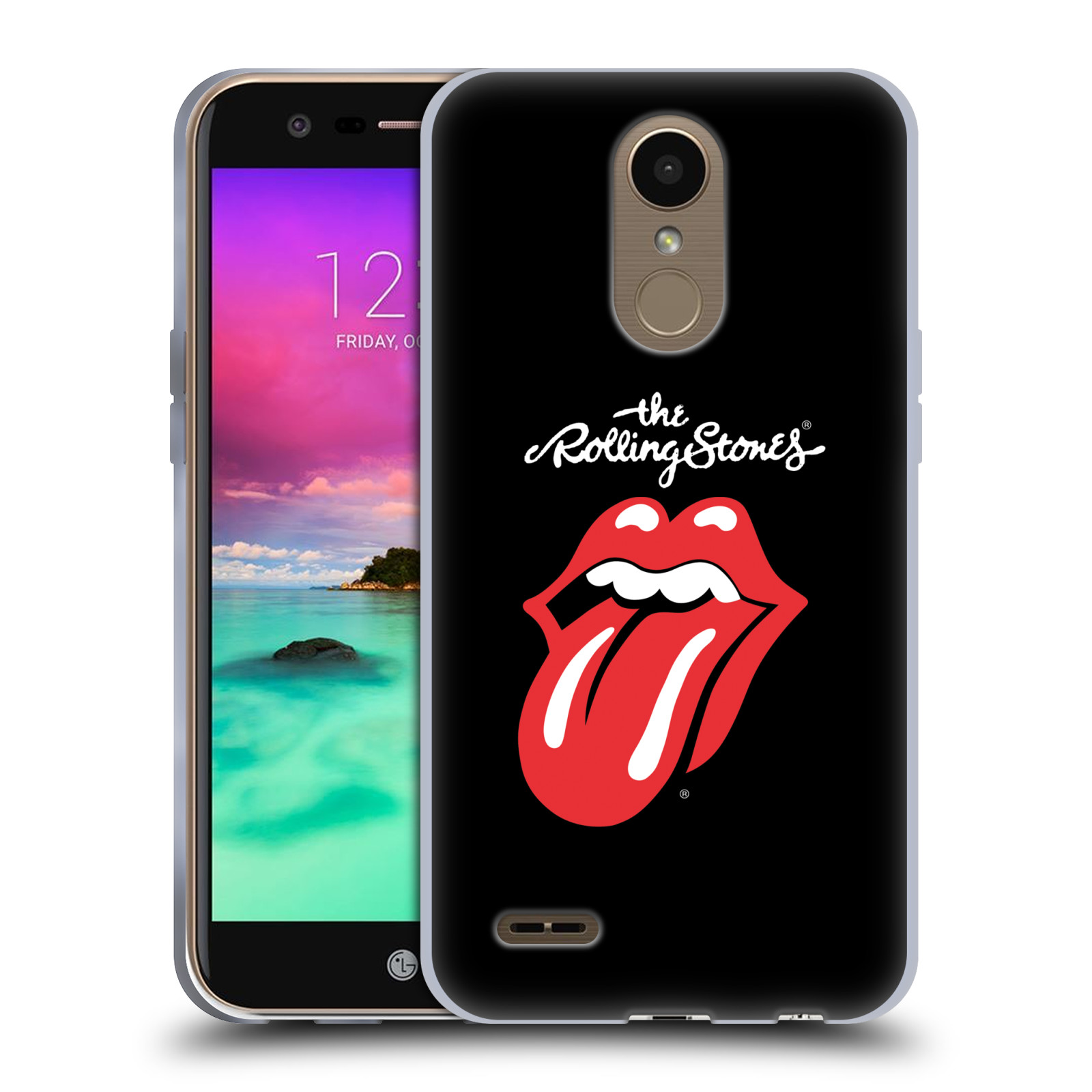 HEAD CASE silikonový obal na mobil LG K10 2017 / K10 2017 DUAL SIM rocková skupina Rolling Stones znak černá a červená