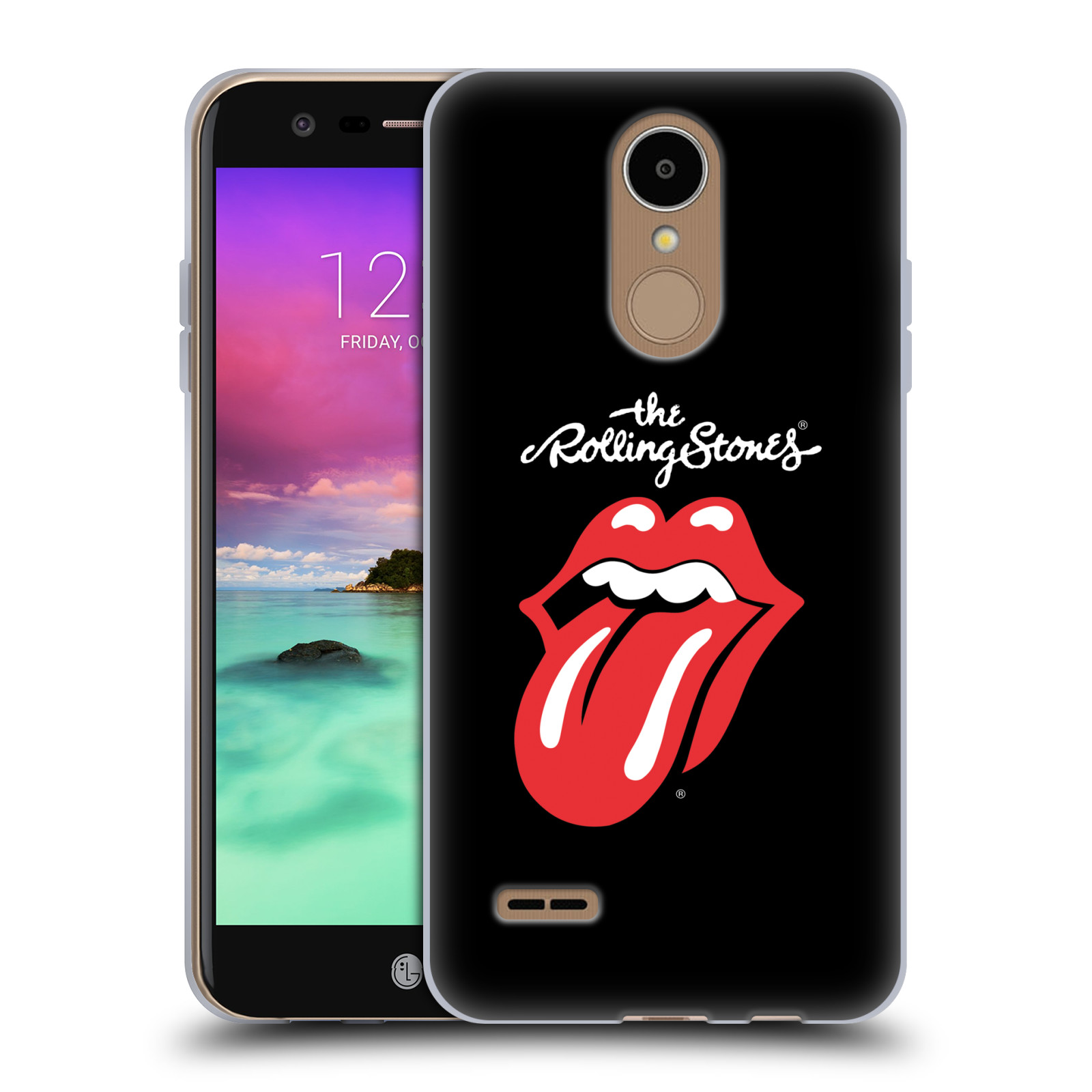 HEAD CASE silikonový obal na mobil LG K8 2017 / M200E, M200N rocková skupina Rolling Stones znak černá a červená