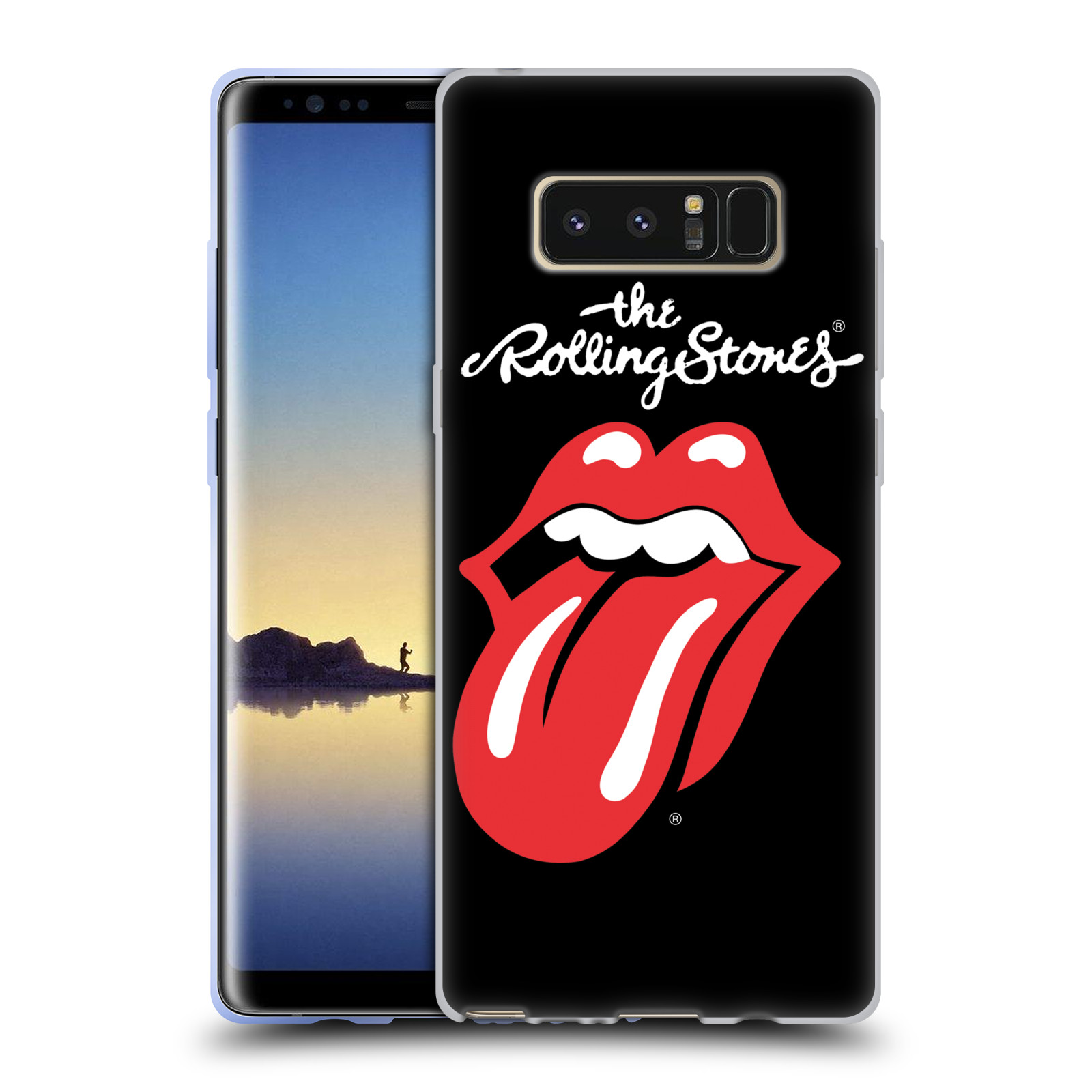 HEAD CASE silikonový obal na mobil Samsung Galaxy Note 8 rocková skupina Rolling Stones znak černá a červená