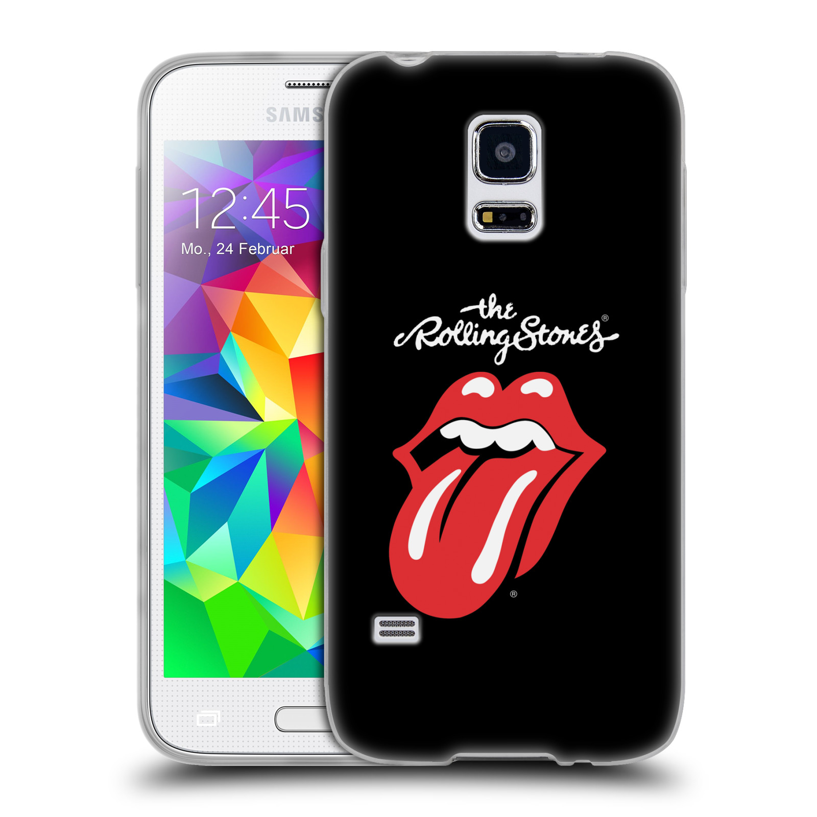 HEAD CASE silikonový obal na mobil Samsung Galaxy S5 MINI rocková skupina Rolling Stones znak černá a červená