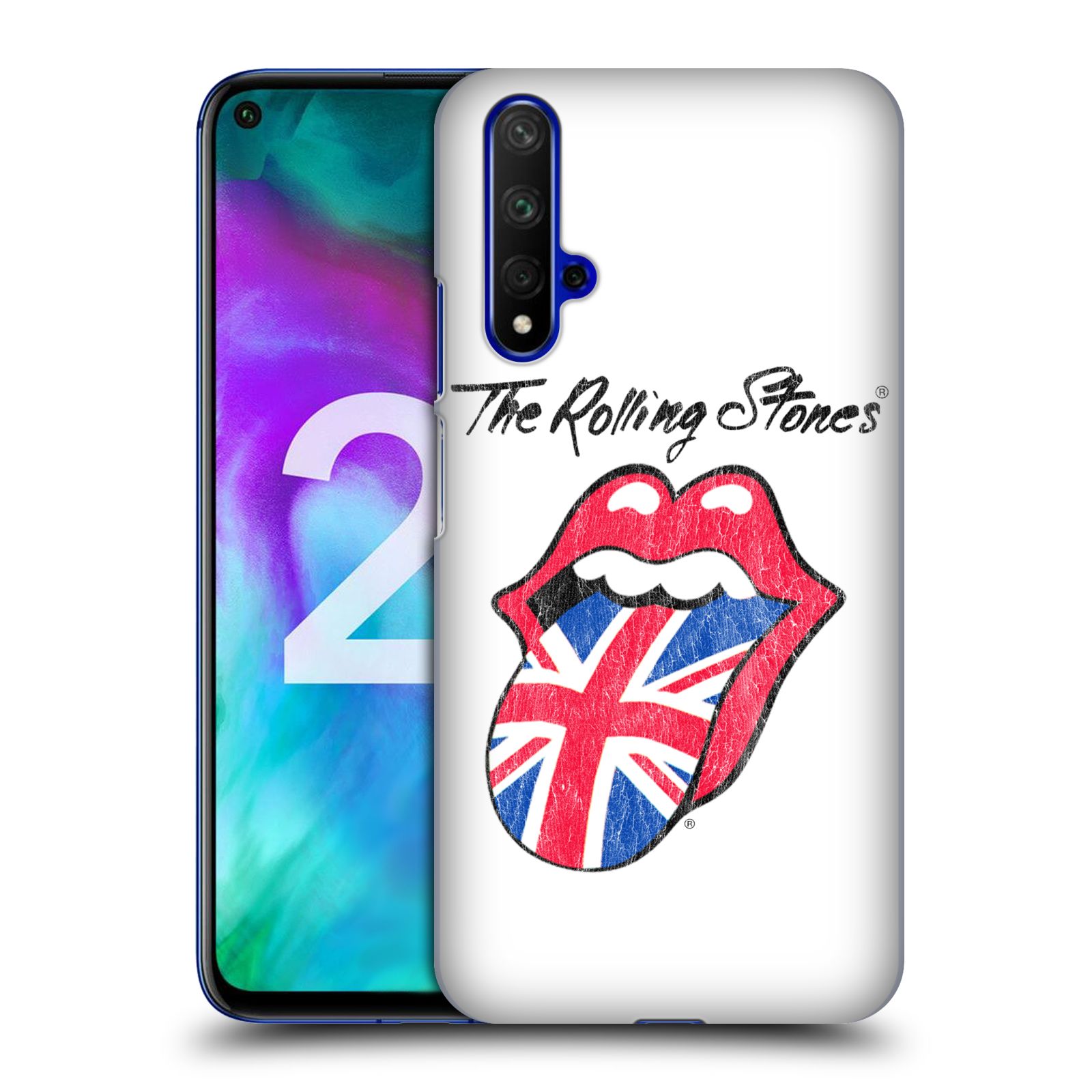 Pouzdro na mobil Honor 20 - HEAD CASE - rocková skupina Rolling Stones bílé pozadí