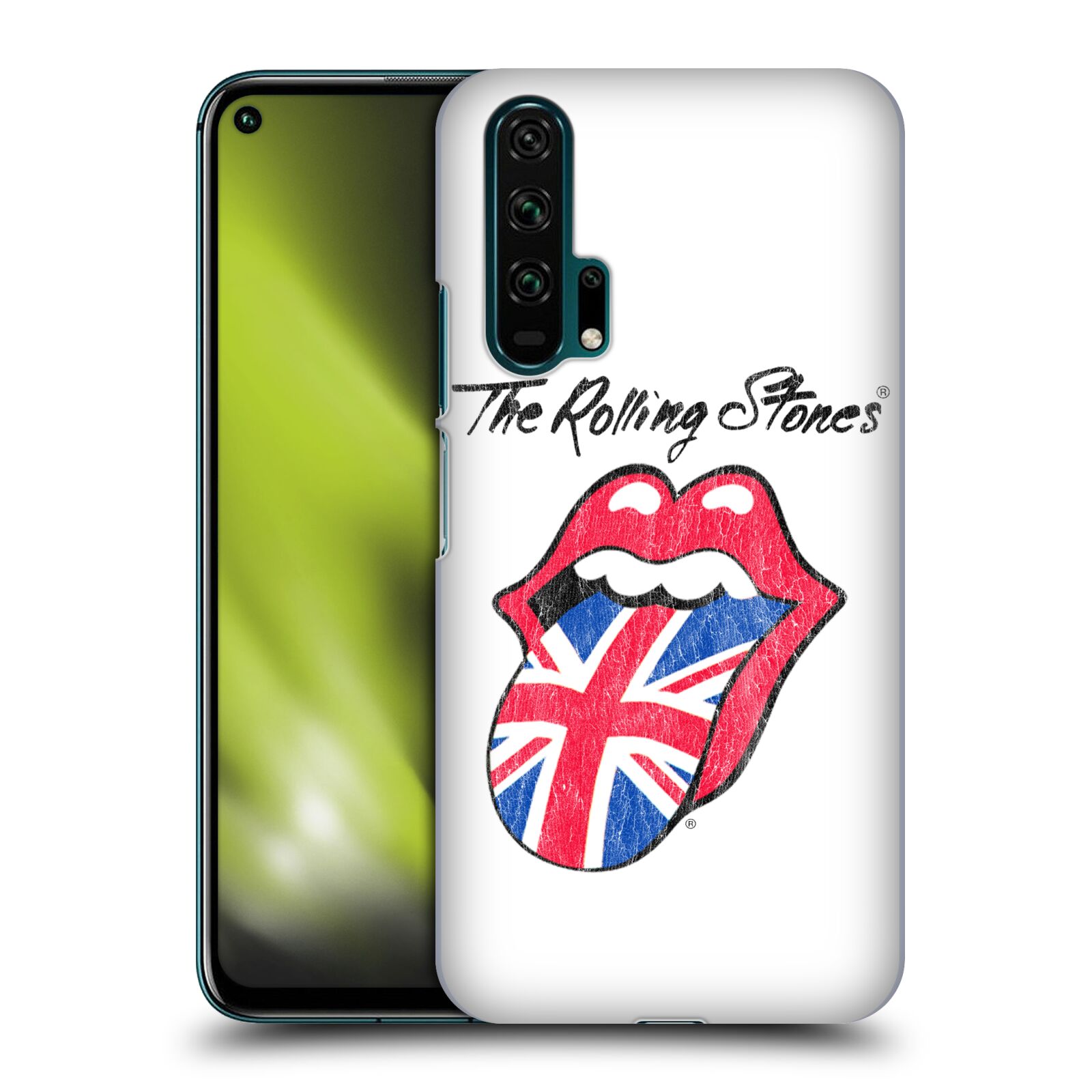 Pouzdro na mobil Honor 20 PRO - HEAD CASE - rocková skupina Rolling Stones bílé pozadí