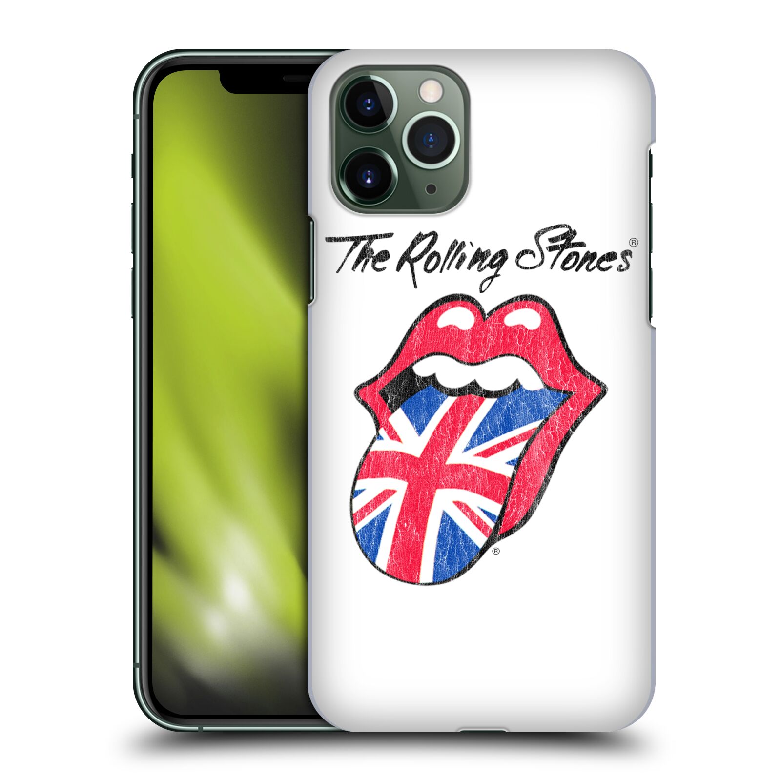 Pouzdro na mobil Apple Iphone 11 PRO - HEAD CASE - rocková skupina Rolling Stones bílé pozadí
