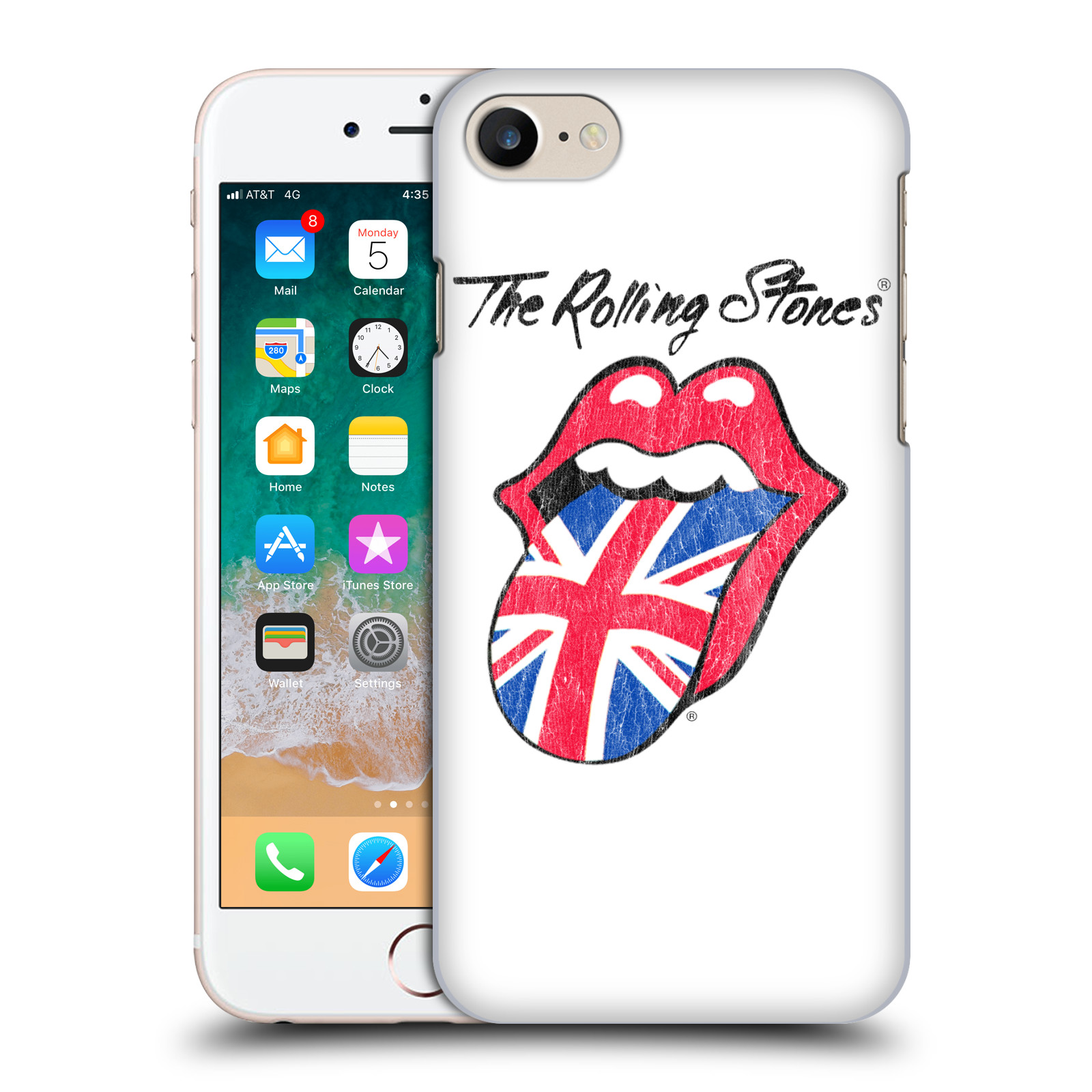 Plastové pouzdro pro mobil Apple Iphone 7/8/SE 2020 rocková skupina Rolling Stones bílé pozadí