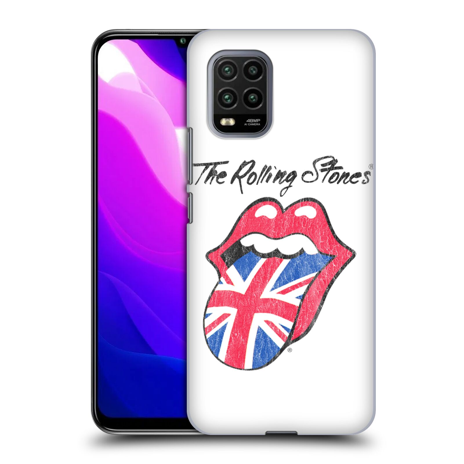 Zadní kryt, obal na mobil Xiaomi Mi 10 LITE rocková skupina Rolling Stones bílé pozadí