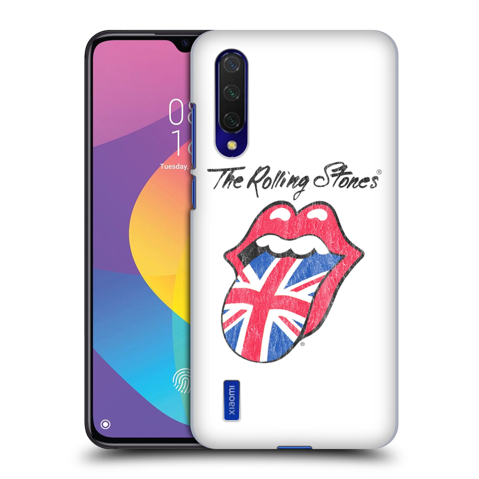 Zadní kryt na mobil Xiaomi MI 9 LITE rocková skupina Rolling Stones bílé pozadí