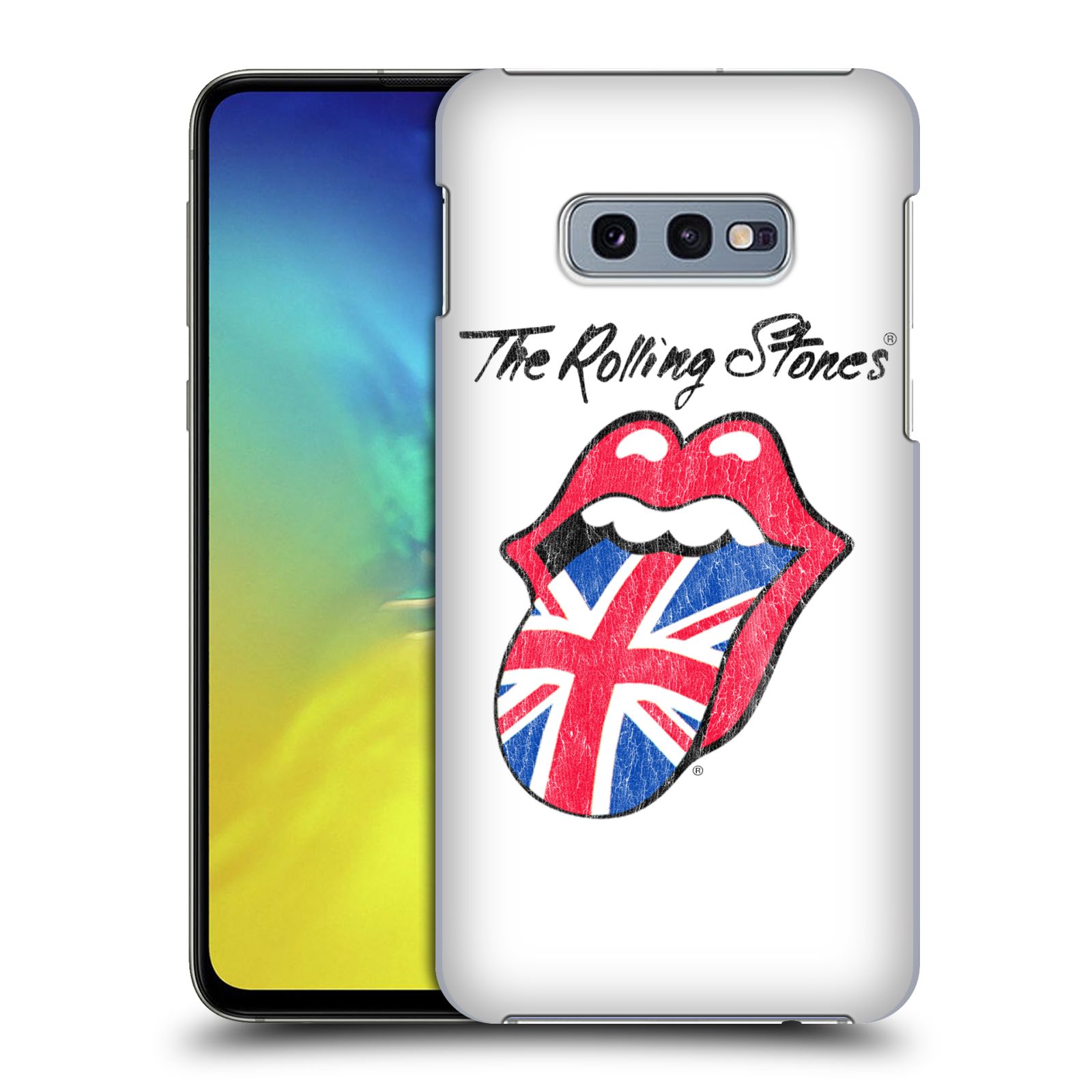 Pouzdro na mobil Samsung Galaxy S10e - HEAD CASE - rocková skupina Rolling Stones bílé pozadí