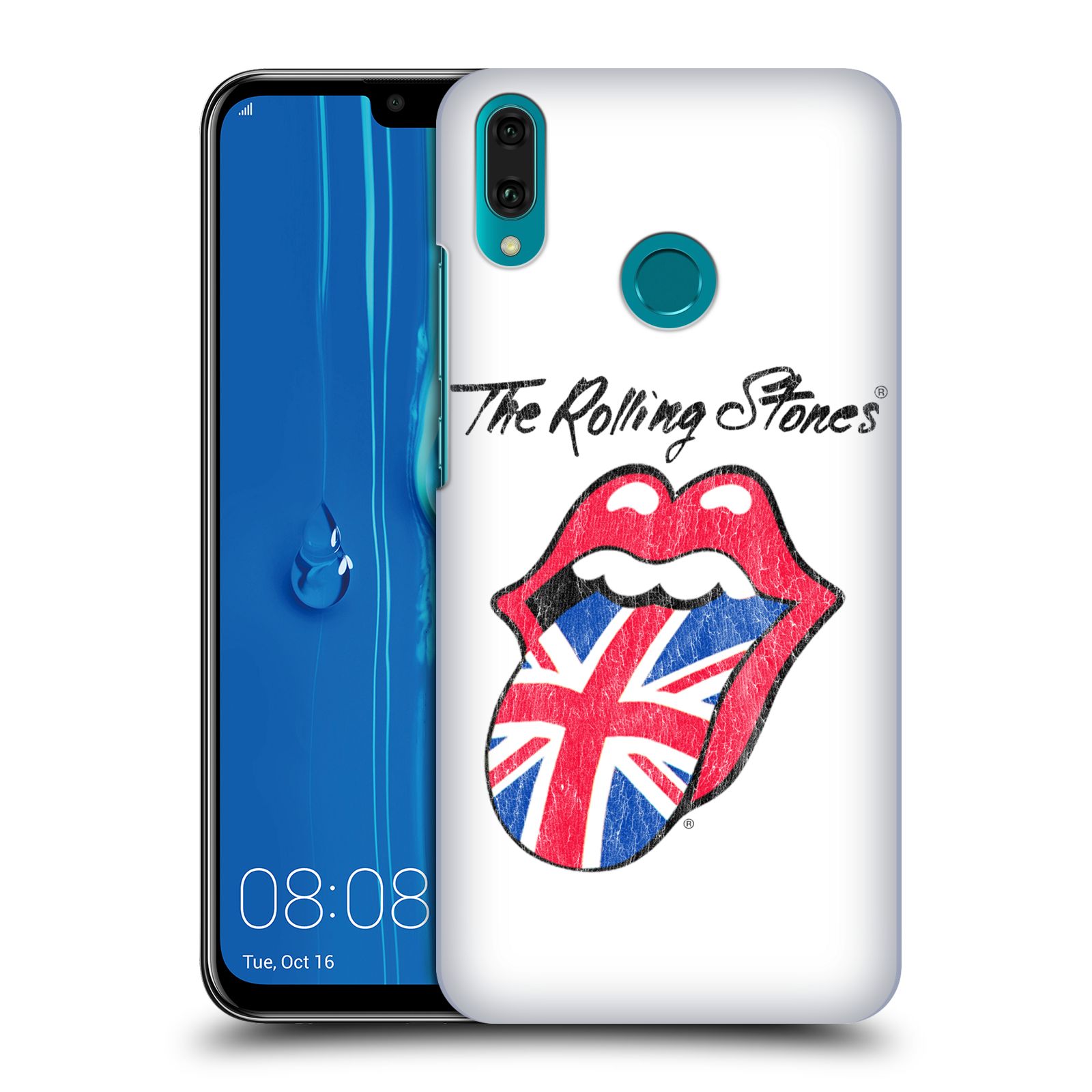 Pouzdro na mobil Huawei Y9 2019 - HEAD CASE - rocková skupina Rolling Stones bílé pozadí