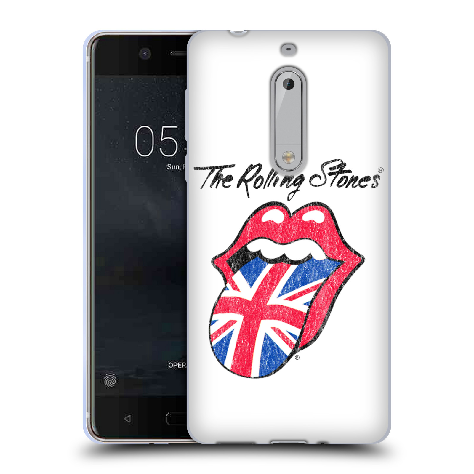 HEAD CASE silikonový obal na mobil Nokia 5 rocková skupina Rolling Stones bílé pozadí