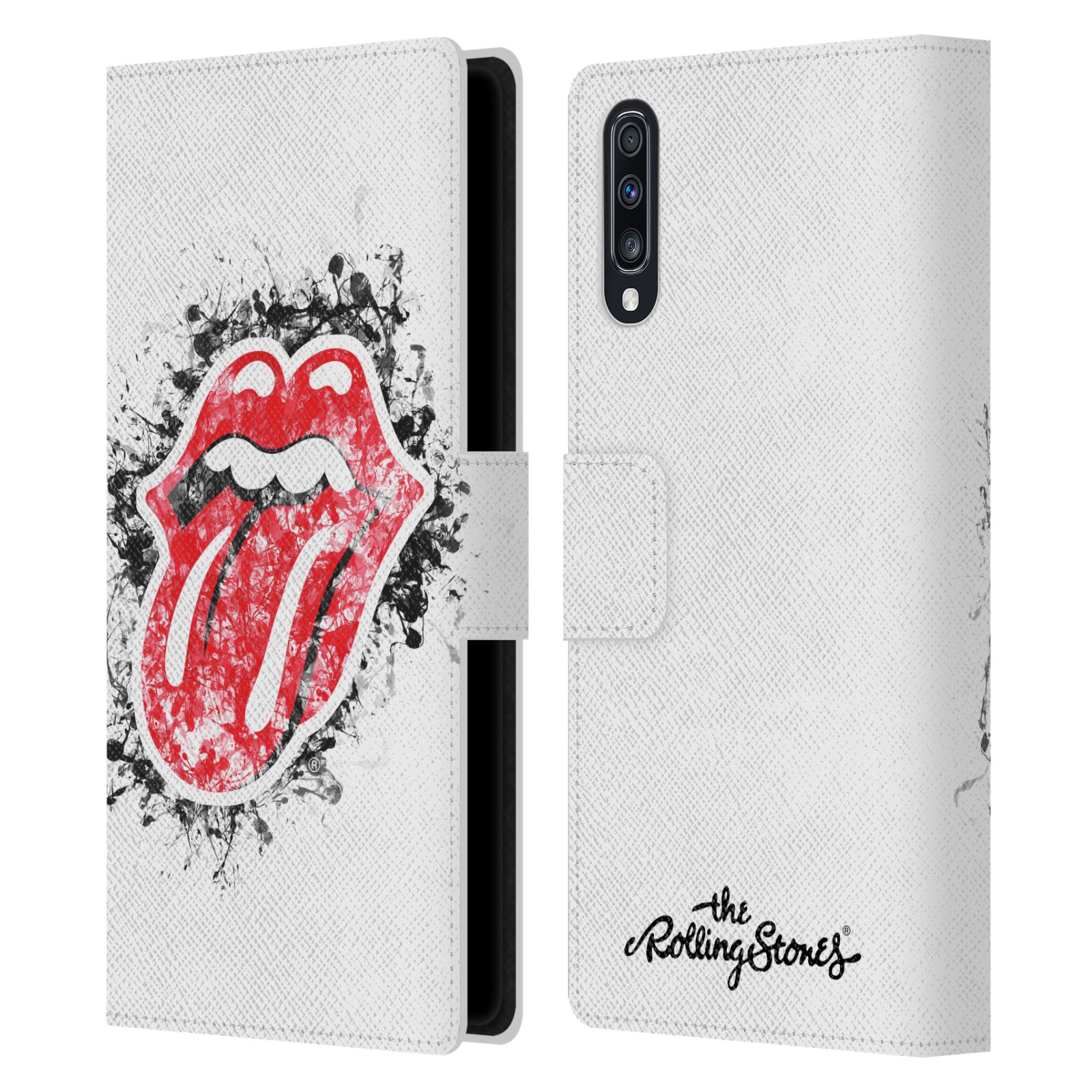 Pouzdro na mobil Samsung Galaxy A70 - Head Case - Rolling Stones - Logo bílé pozadí