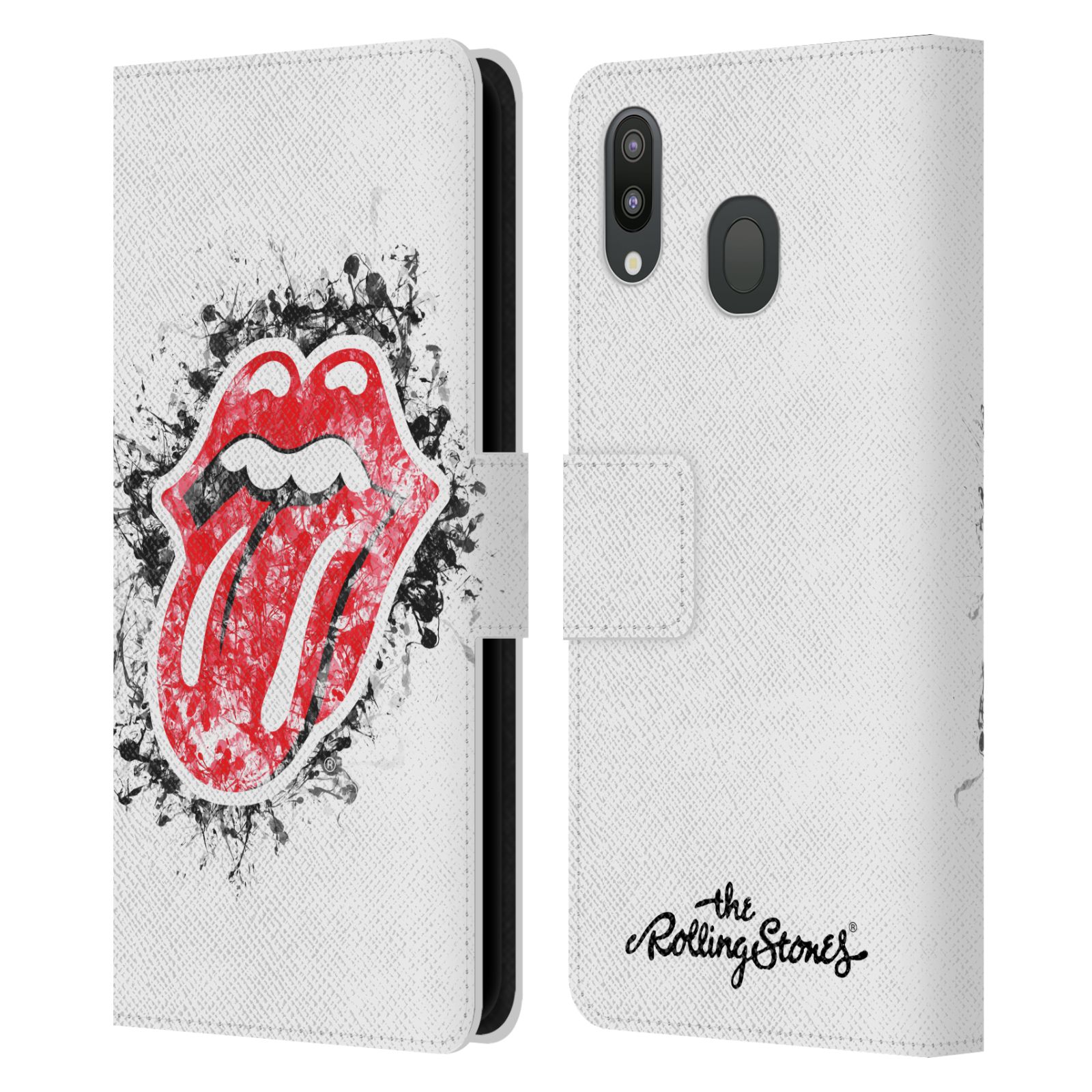 Pouzdro na mobil Samsung Galaxy M20 - Head Case - Rolling Stones - Logo bílé pozadí
