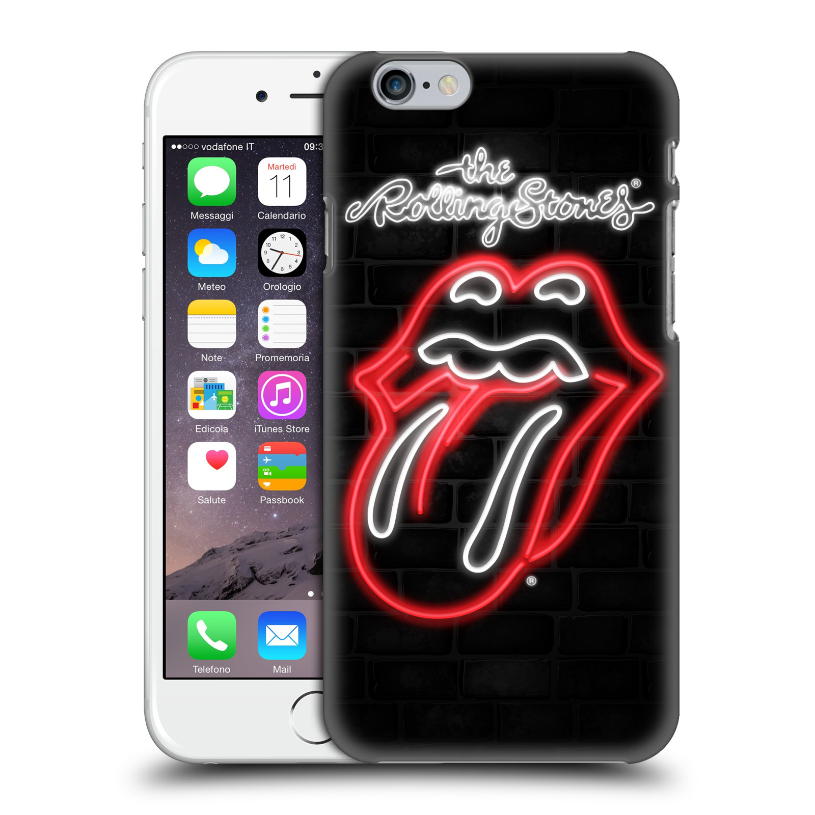 Plastové pouzdro pro mobil Apple Iphone 6/6S rocková skupina Rolling Stones neon