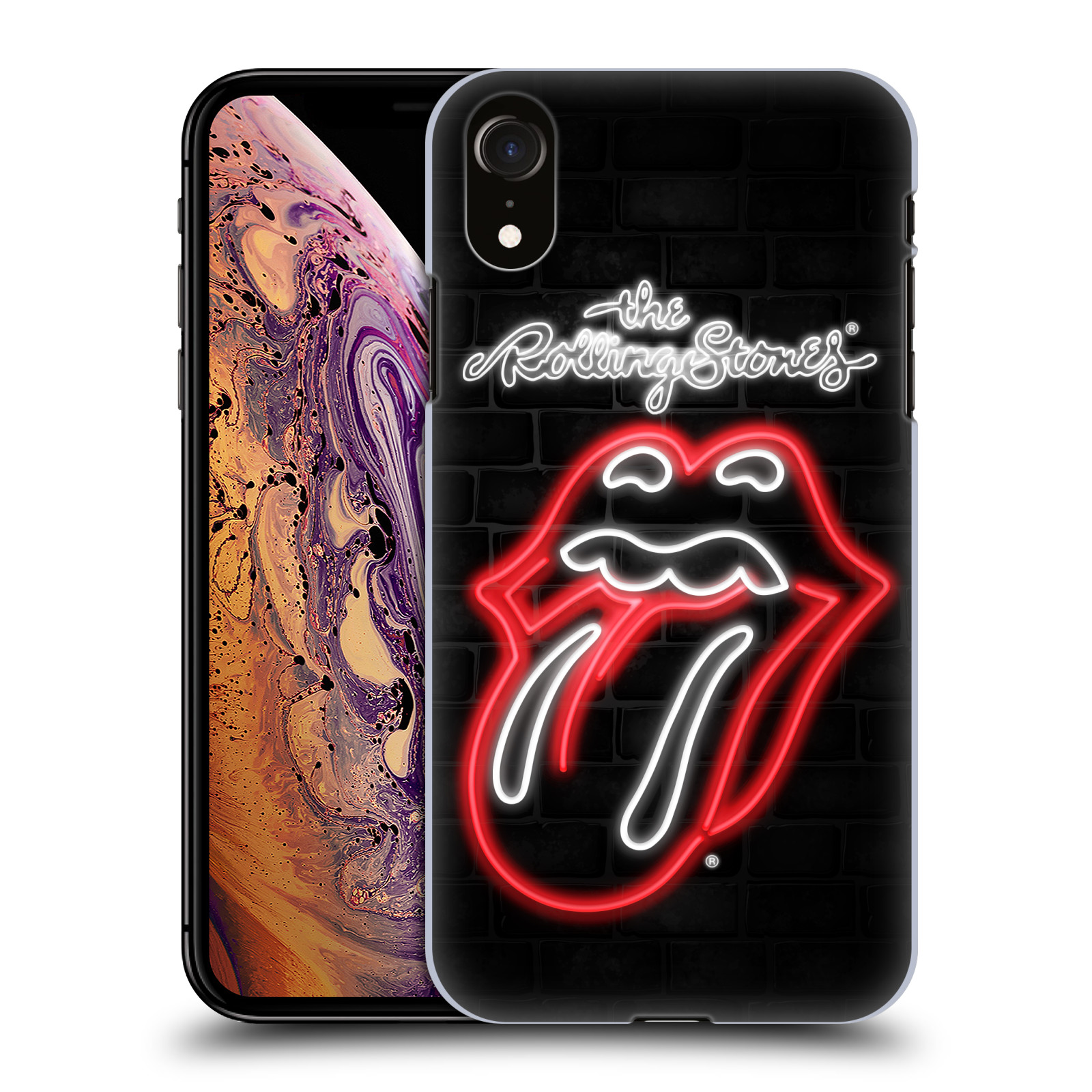 HEAD CASE plastový obal na mobil Apple Iphone XR rocková skupina Rolling Stones neon