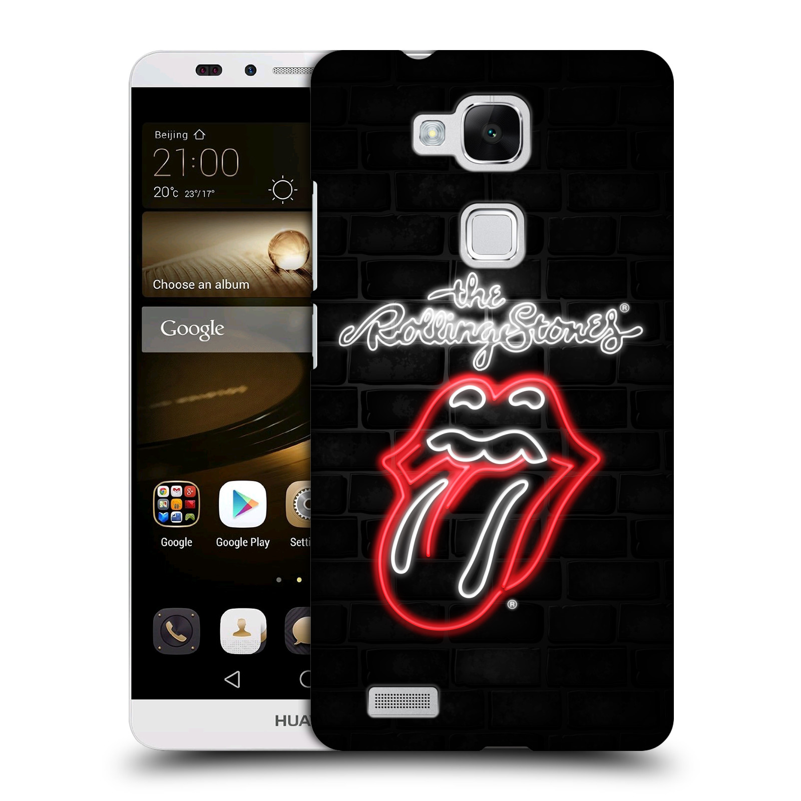 HEAD CASE plastový obal na mobil Huawei Mate 7 rocková skupina Rolling Stones neon