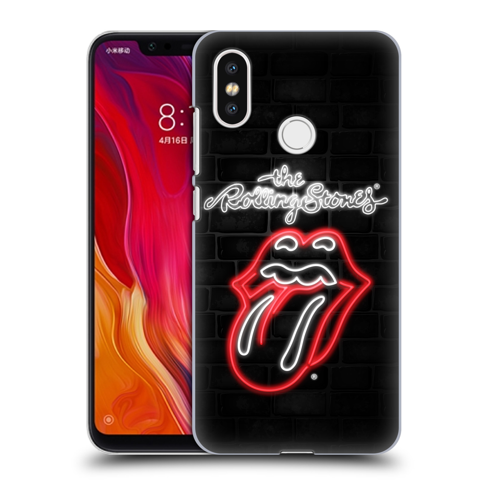HEAD CASE plastový obal na mobil Xiaomi Mi 8 rocková skupina Rolling Stones neon