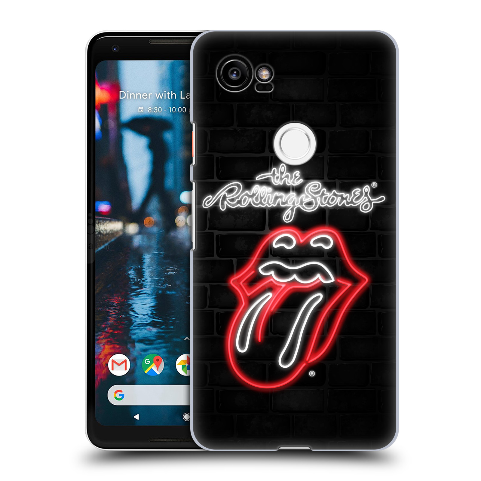 HEAD CASE plastový obal na mobil Google Pixel 2 XL rocková skupina Rolling Stones neon