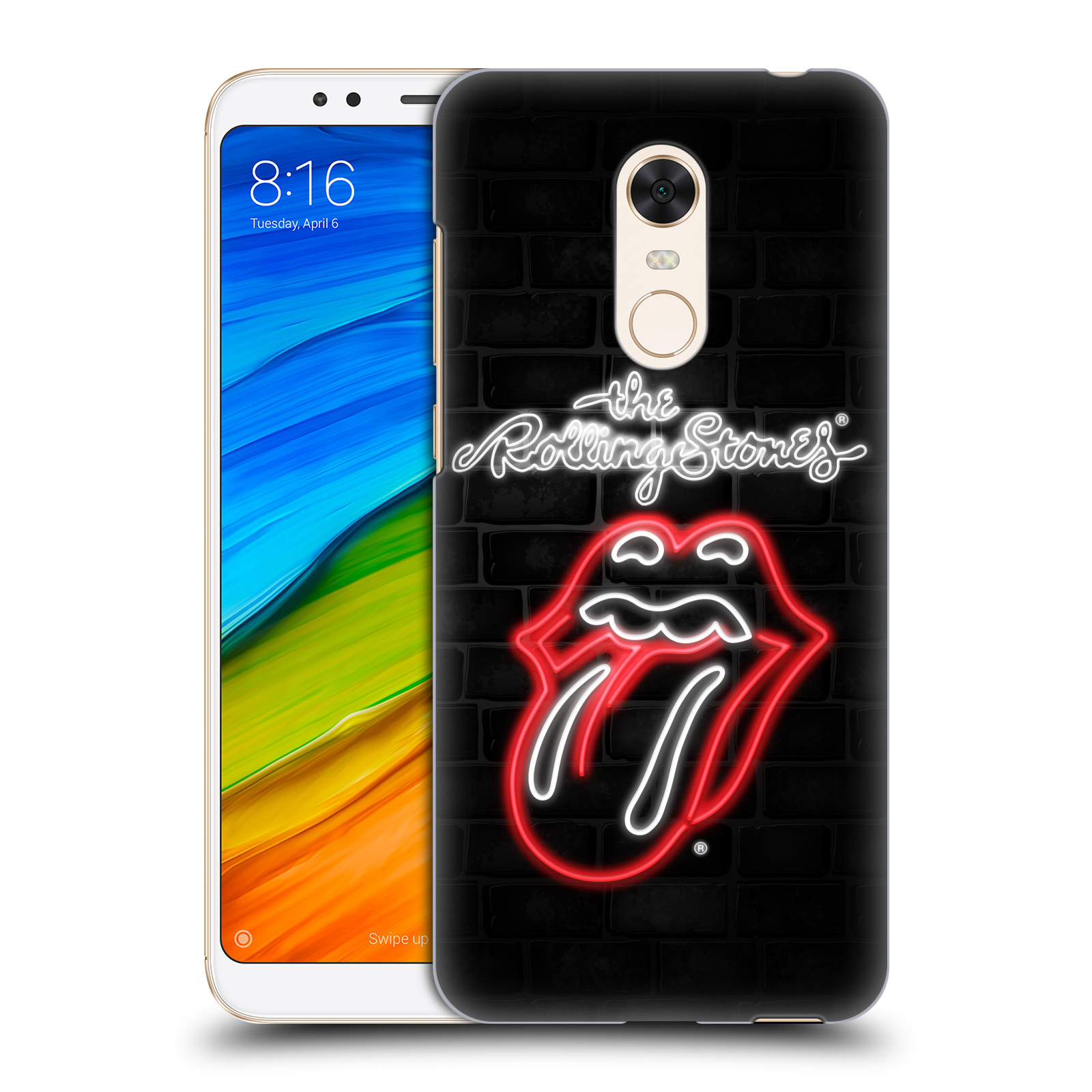 HEAD CASE plastový obal na mobil Xiaomi Redmi 5 PLUS rocková skupina Rolling Stones neon