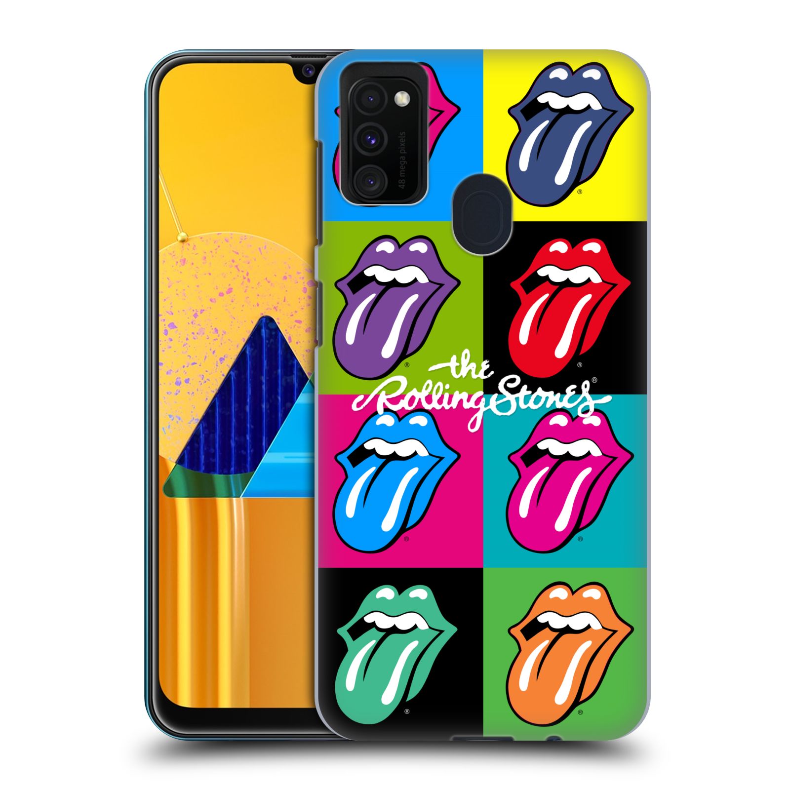 Zadní kryt na mobil Samsung Galaxy M21 rocková skupina Rolling Stones POP ART