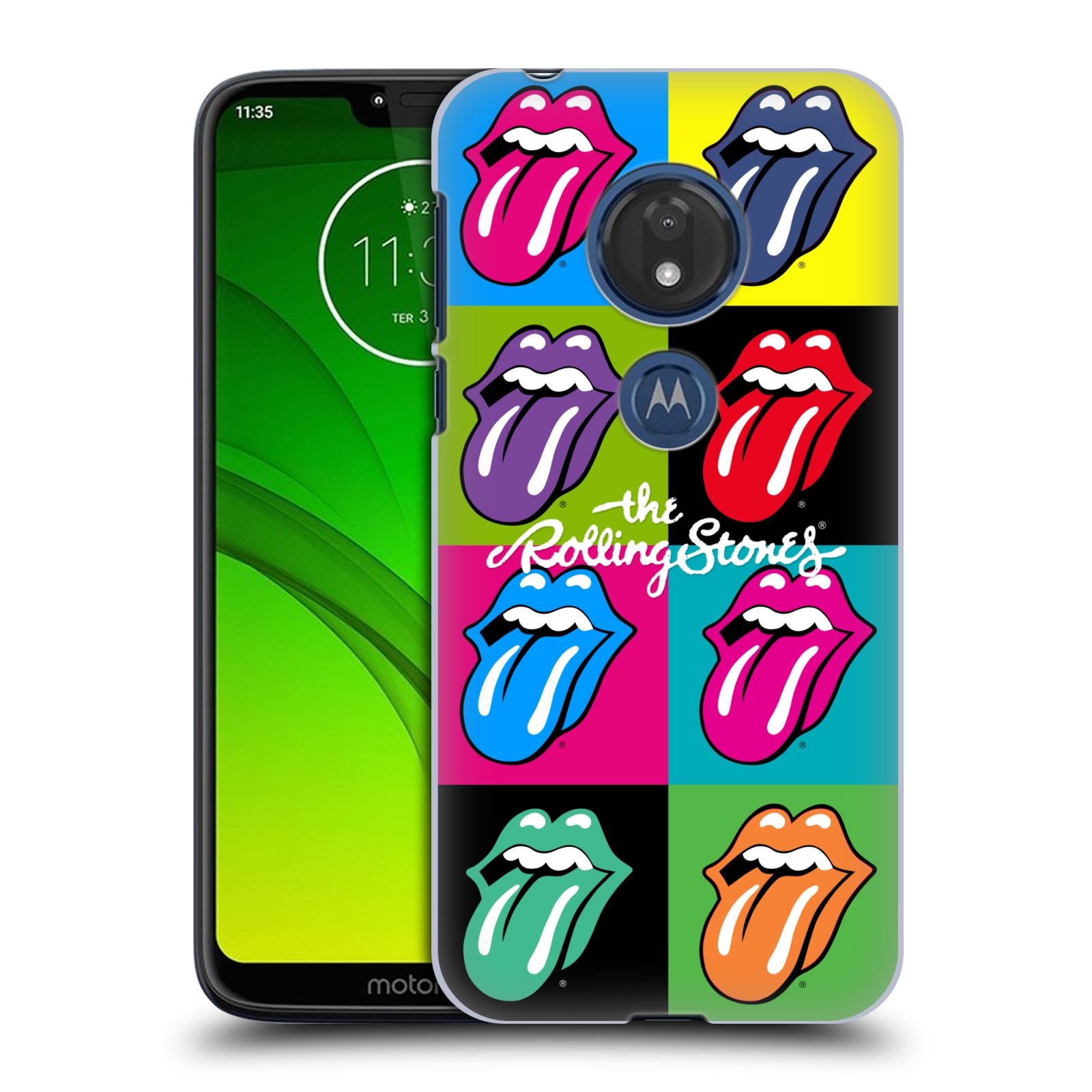 Pouzdro na mobil Motorola Moto G7 Play rocková skupina Rolling Stones POP ART