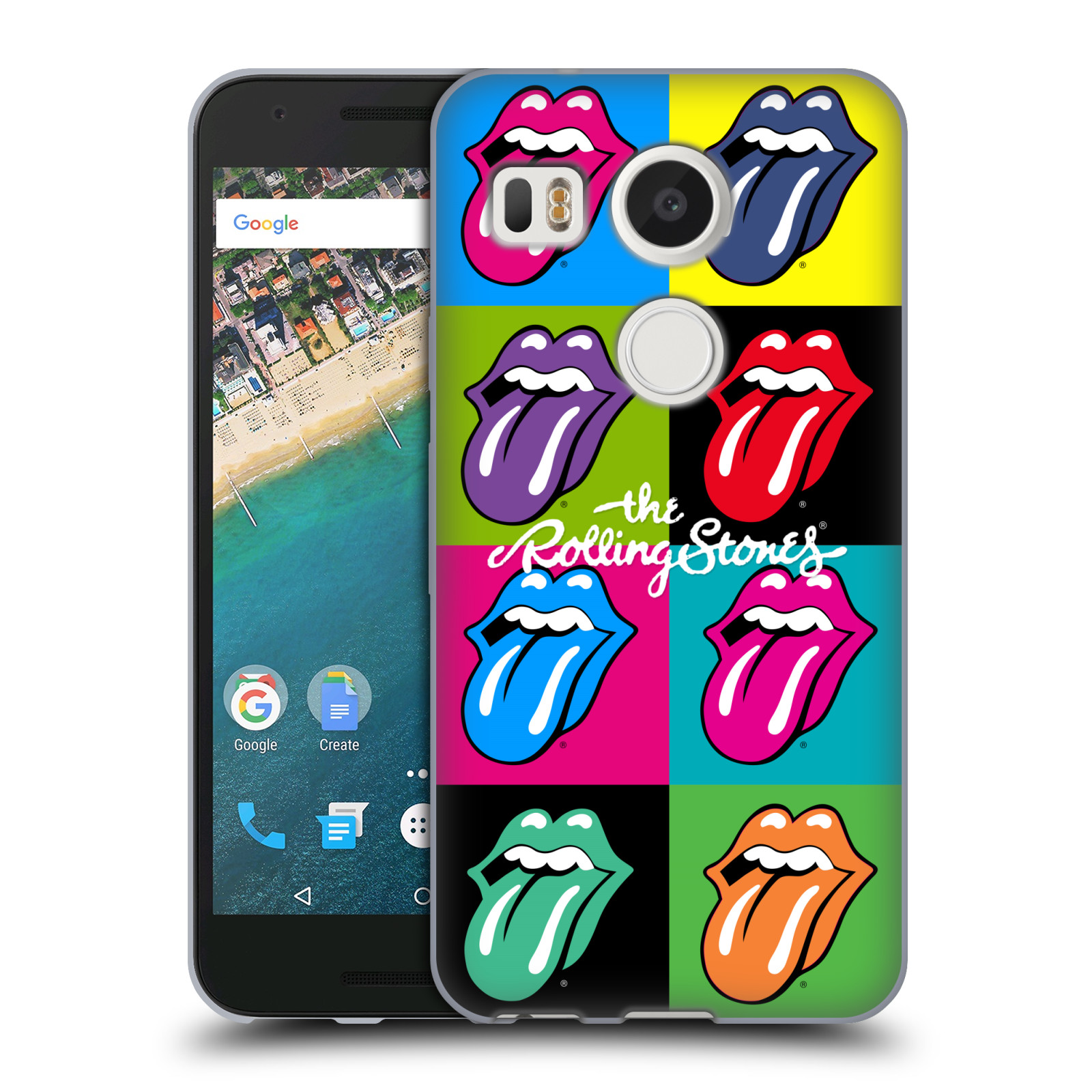 HEAD CASE silikonový obal na mobil LG NEXUS 5X rocková skupina Rolling Stones POP ART