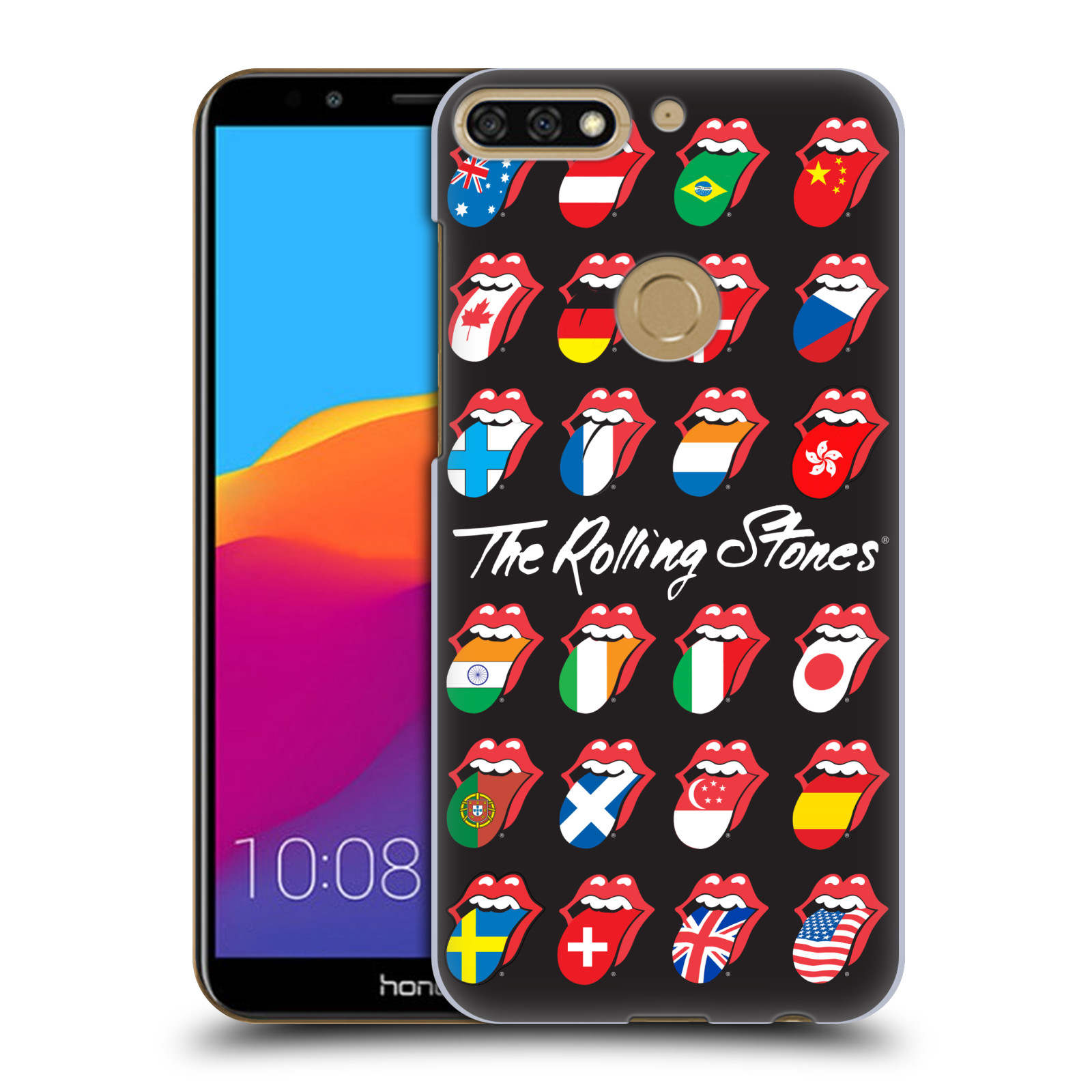 HEAD CASE plastový obal na mobil Honor 7c rocková skupina Rolling Stones vlajky