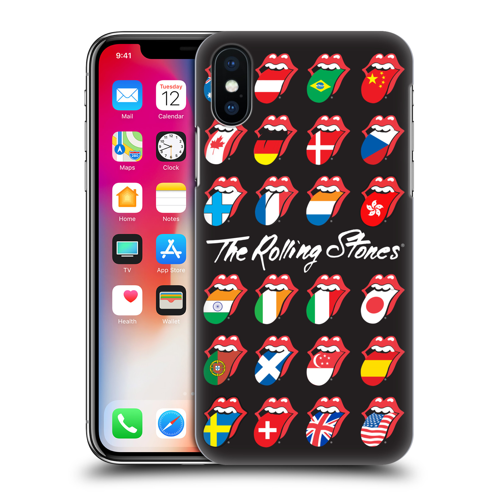HEAD CASE plastový obal na mobil Apple Iphone X / XS rocková skupina Rolling Stones vlajky