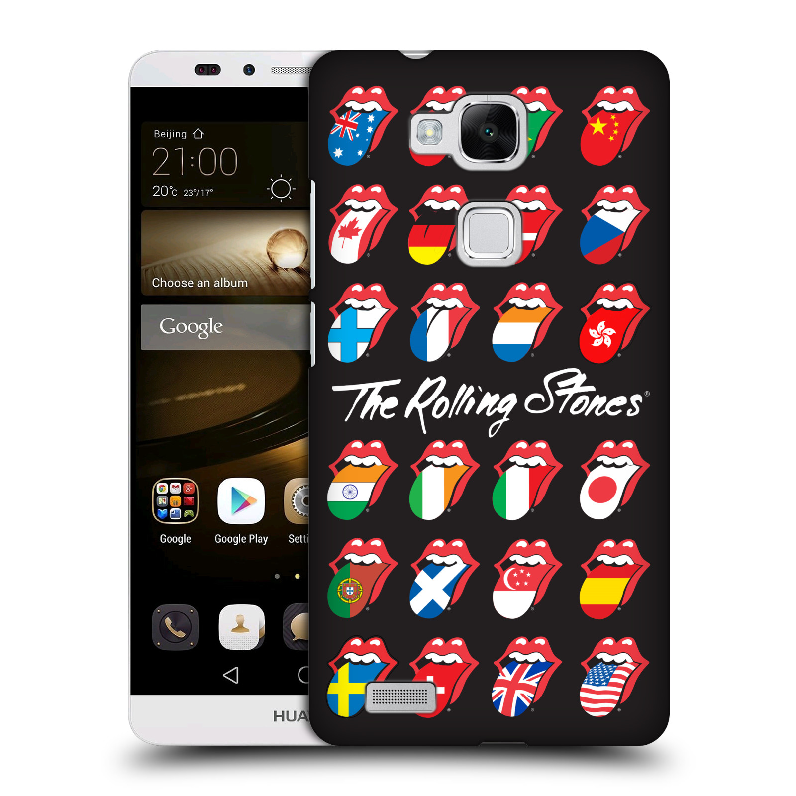 HEAD CASE plastový obal na mobil Huawei Mate 7 rocková skupina Rolling Stones vlajky