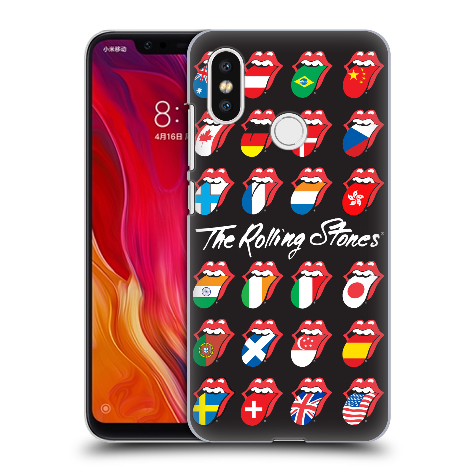 HEAD CASE plastový obal na mobil Xiaomi Mi 8 rocková skupina Rolling Stones vlajky