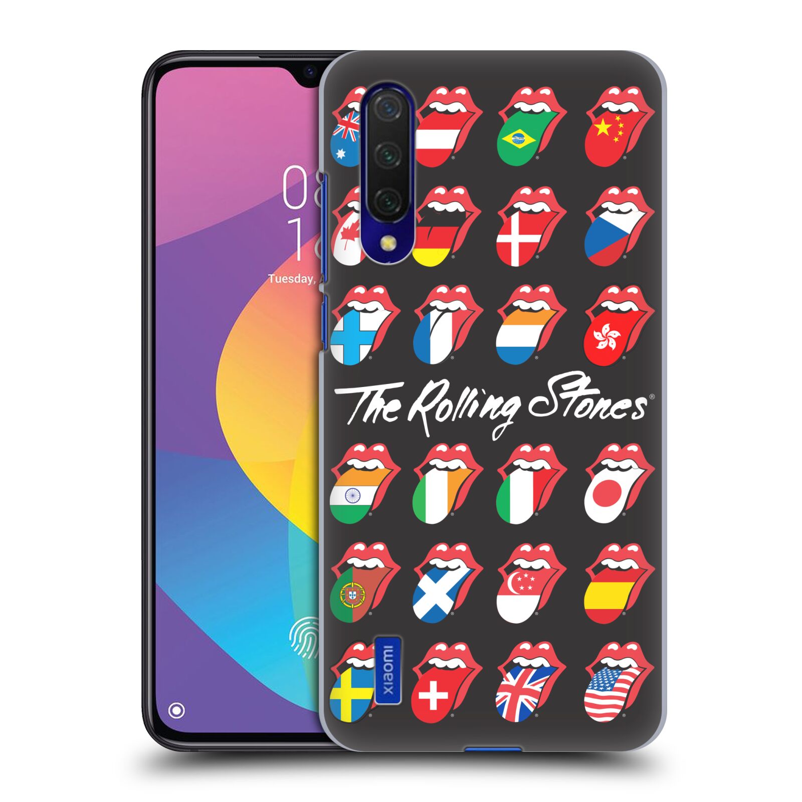 Zadní kryt na mobil Xiaomi MI 9 LITE rocková skupina Rolling Stones vlajky