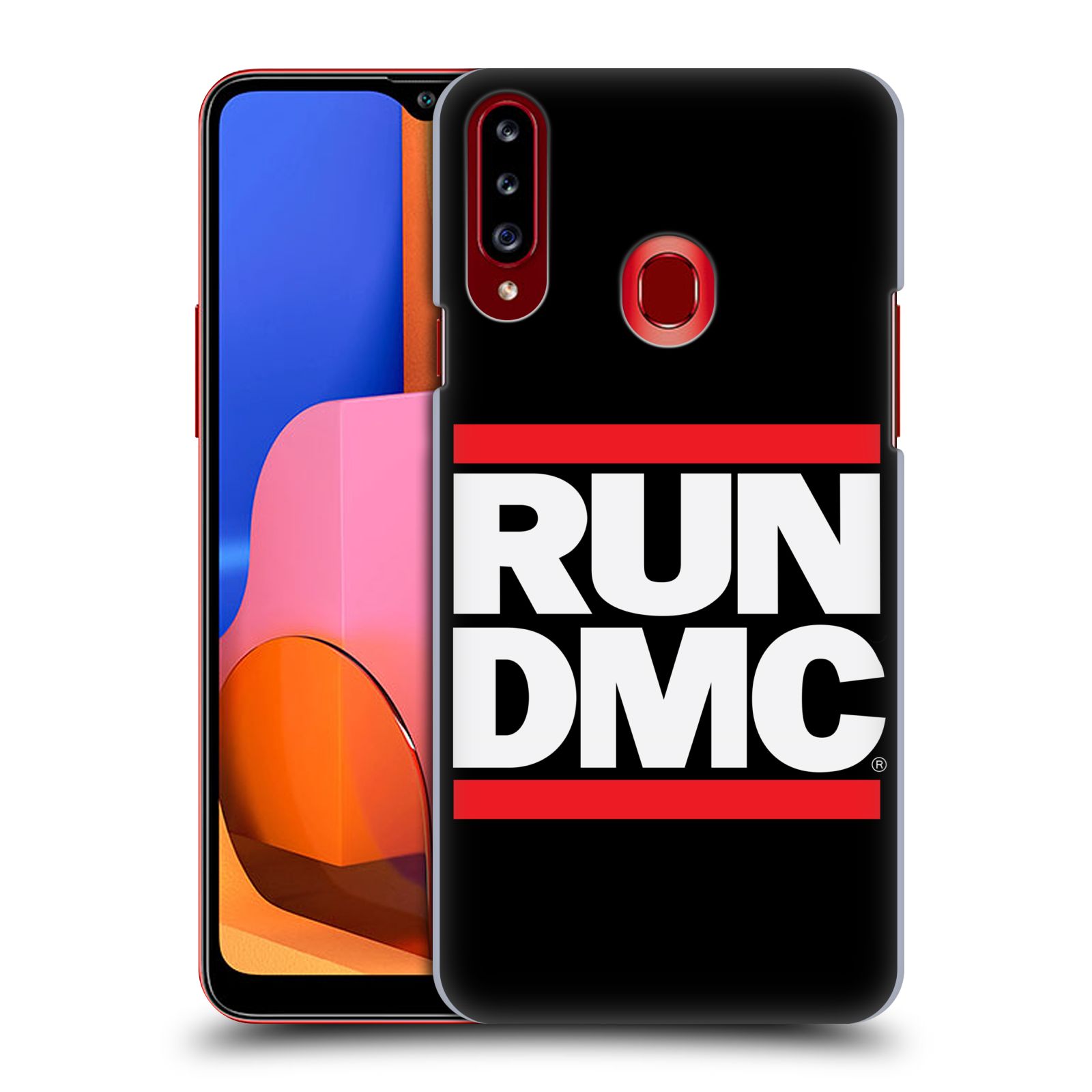 HEAD CASE plastový obal na mobil Samsung Galaxy A20s rapová kapela Run DMC nadpis černé pozadí
