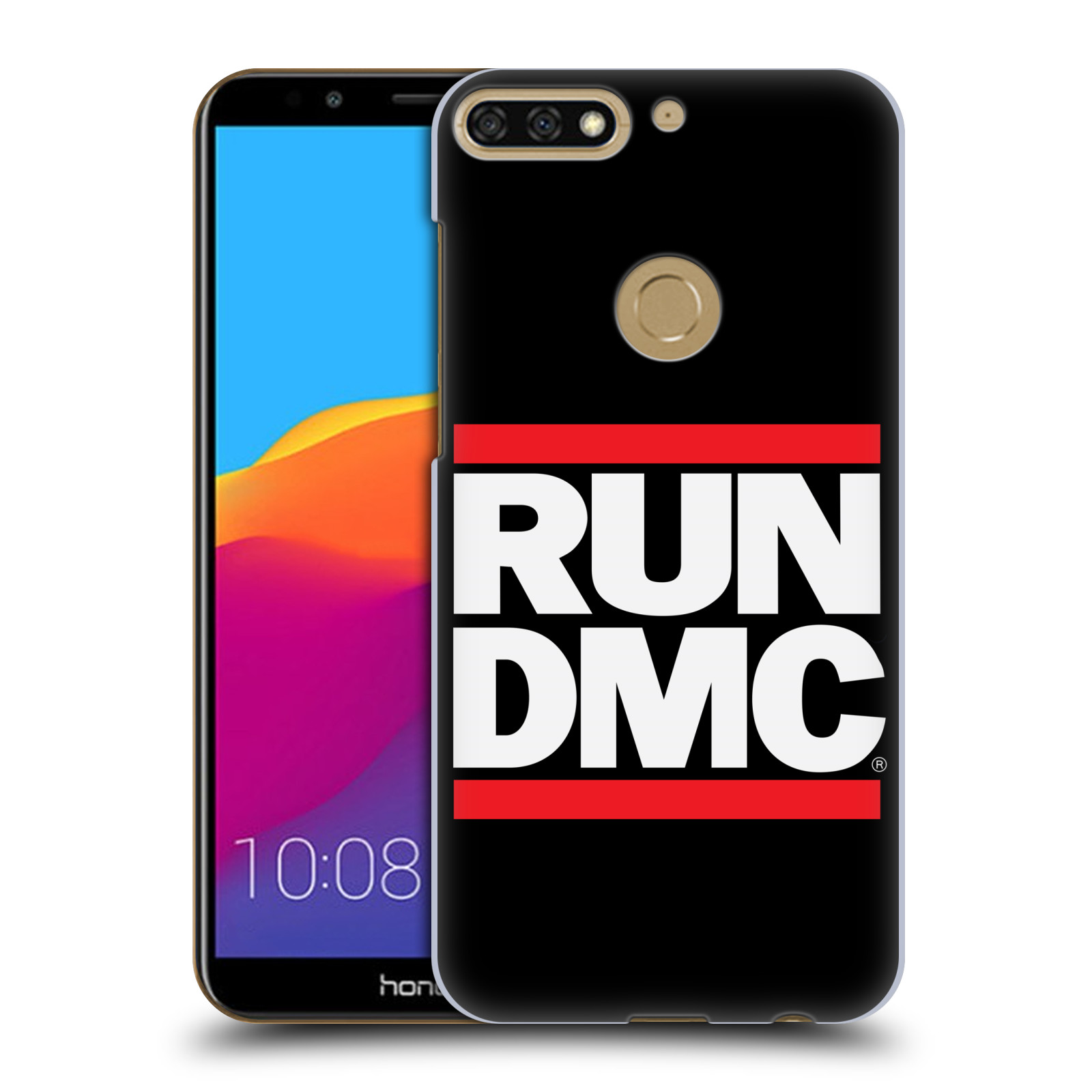 HEAD CASE plastový obal na mobil Honor 7c rapová kapela Run DMC nadpis černé pozadí