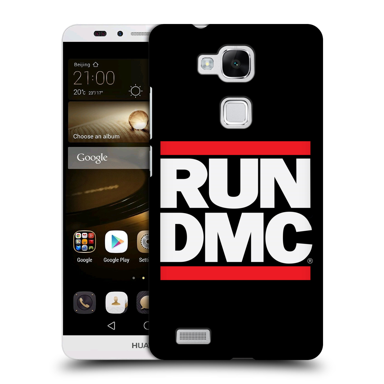 HEAD CASE plastový obal na mobil Huawei Mate 7 rapová kapela Run DMC nadpis černé pozadí