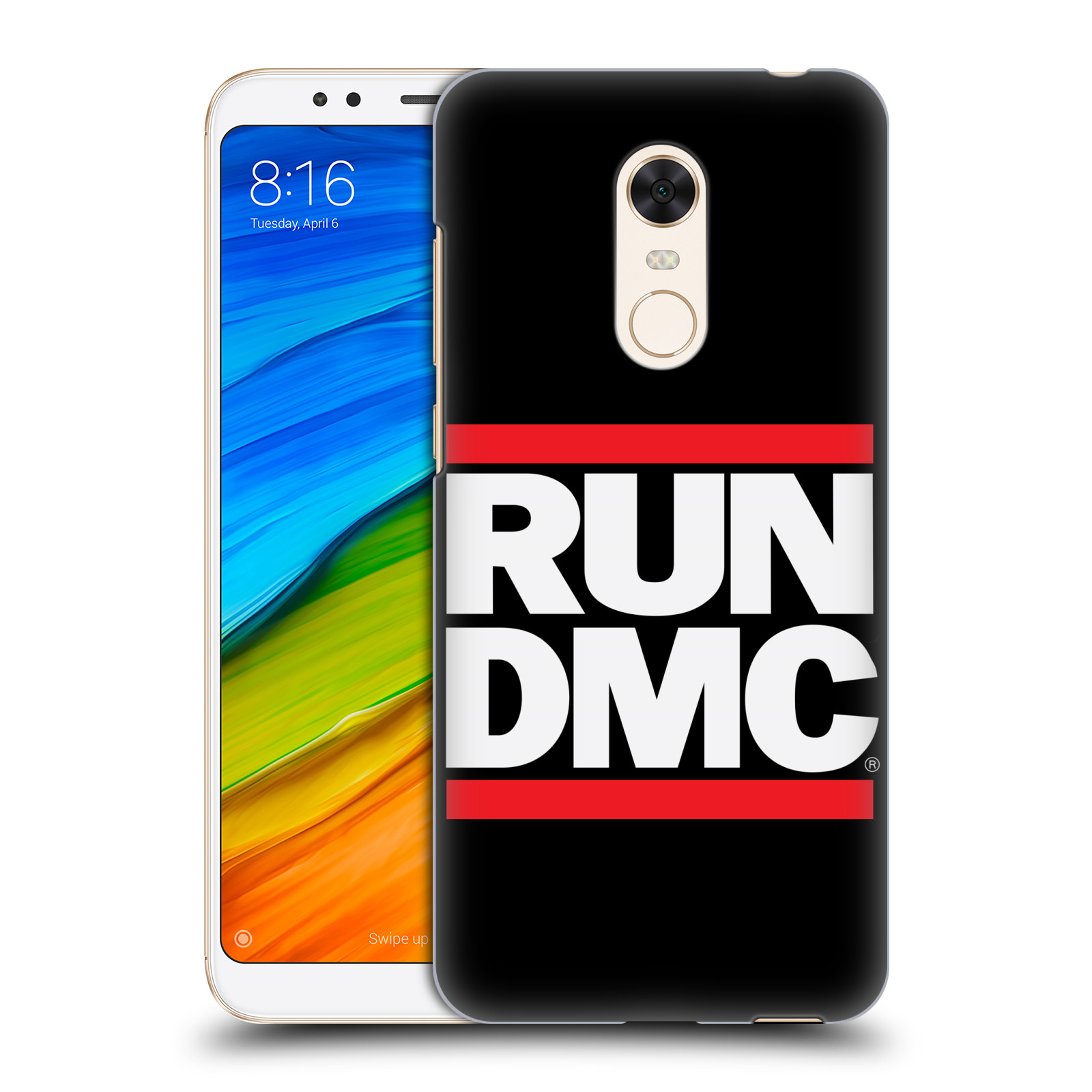 HEAD CASE plastový obal na mobil Xiaomi Redmi 5 PLUS rapová kapela Run DMC nadpis černé pozadí