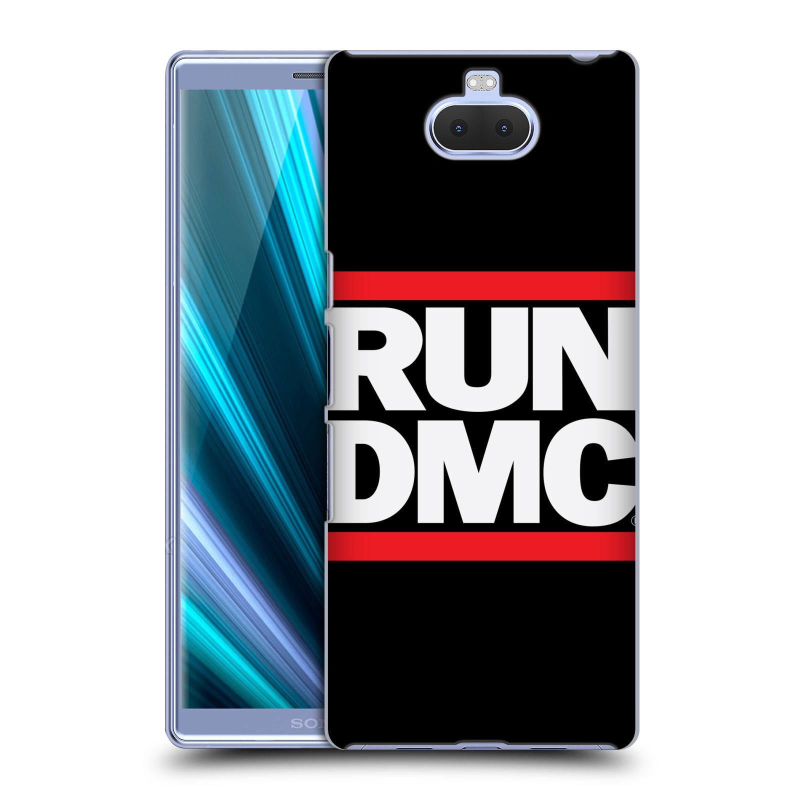 Pouzdro na mobil Sony Xperia 10 - Head Case - rapová kapela Run DMC nadpis černé pozadí