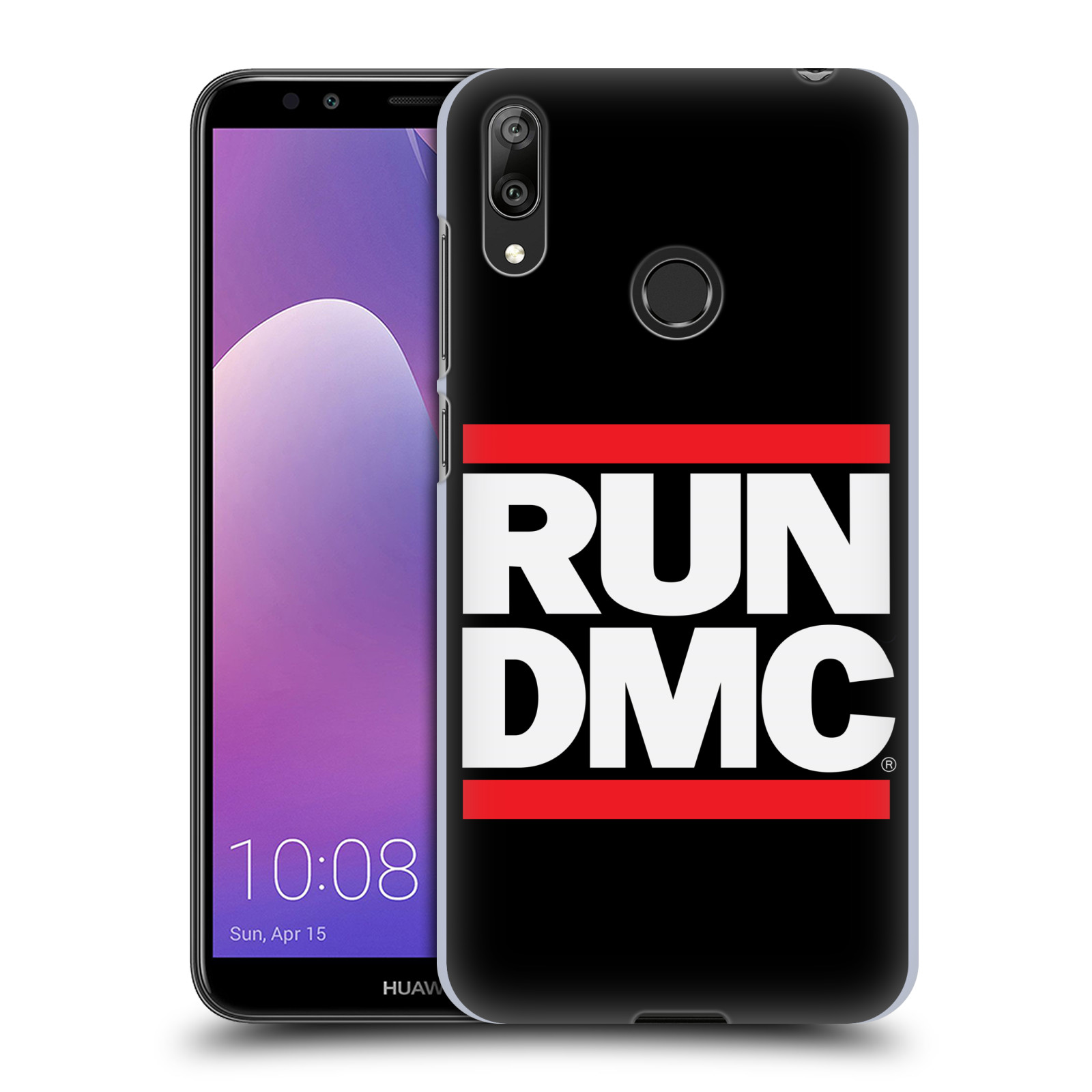 Pouzdro na mobil Huawei Y7 2019 - Head Case - rapová kapela Run DMC nadpis černé pozadí