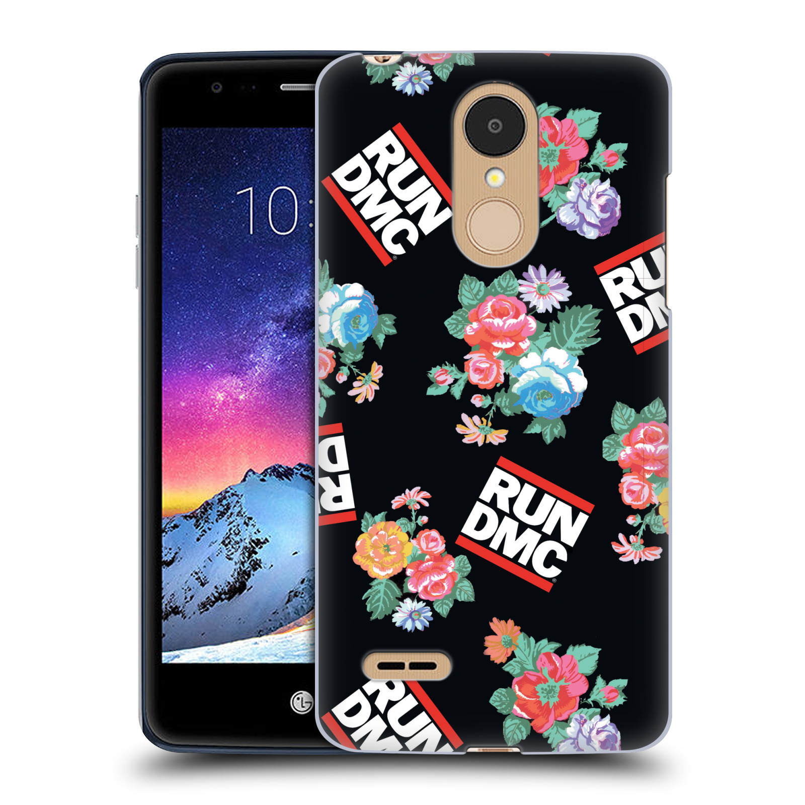 HEAD CASE plastový obal na mobil LG K9 / K8 2018 rapová kapela Run DMC květiny černé pozadí