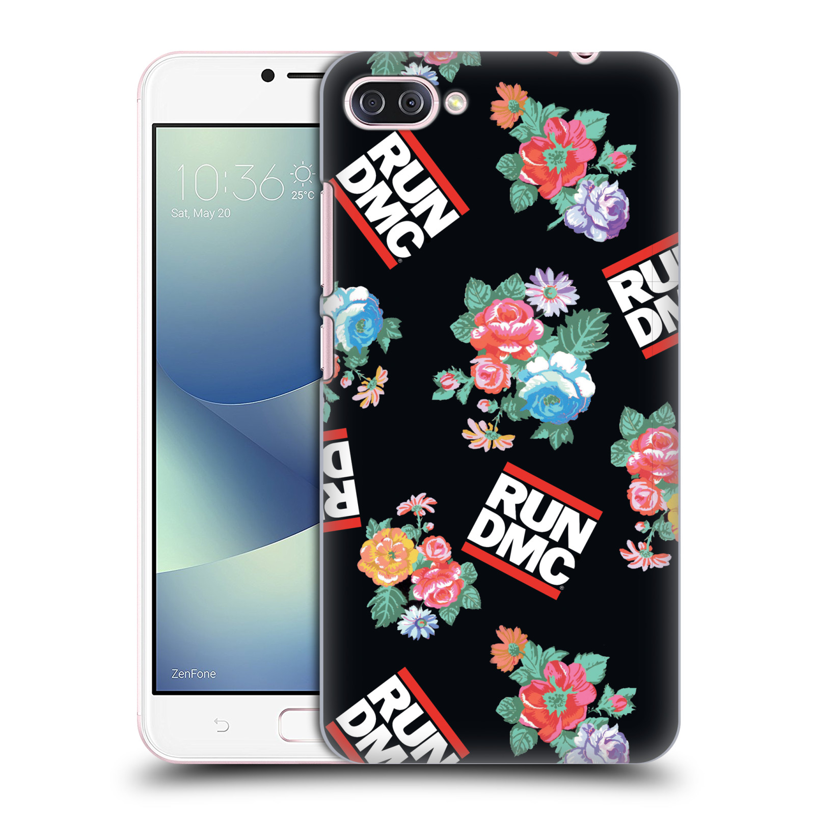 HEAD CASE plastový obal na mobil Asus Zenfone 4 MAX ZC554KL rapová kapela Run DMC květiny černé pozadí