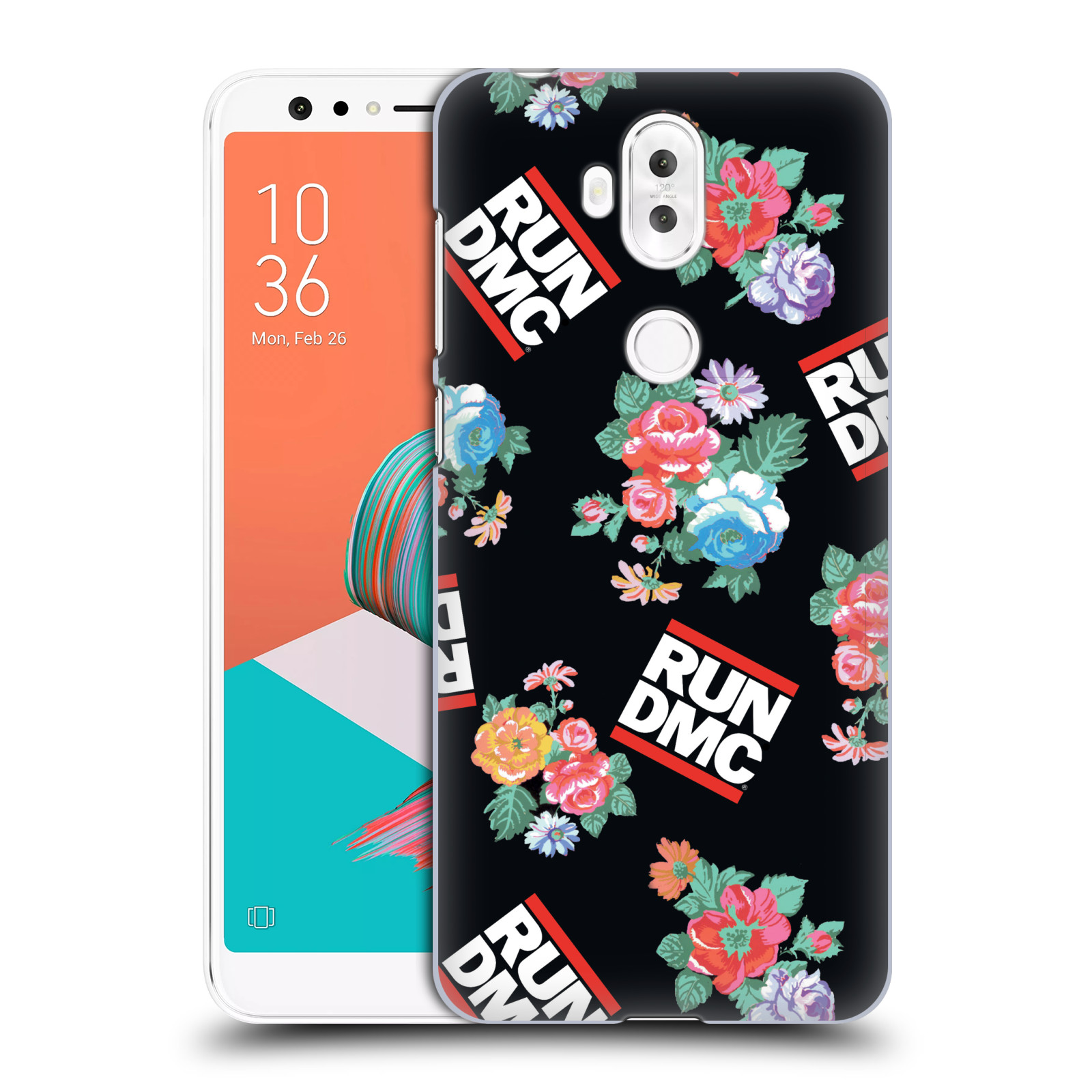 HEAD CASE plastový obal na mobil Asus Zenfone 5 LITE ZC600KL rapová kapela Run DMC květiny černé pozadí